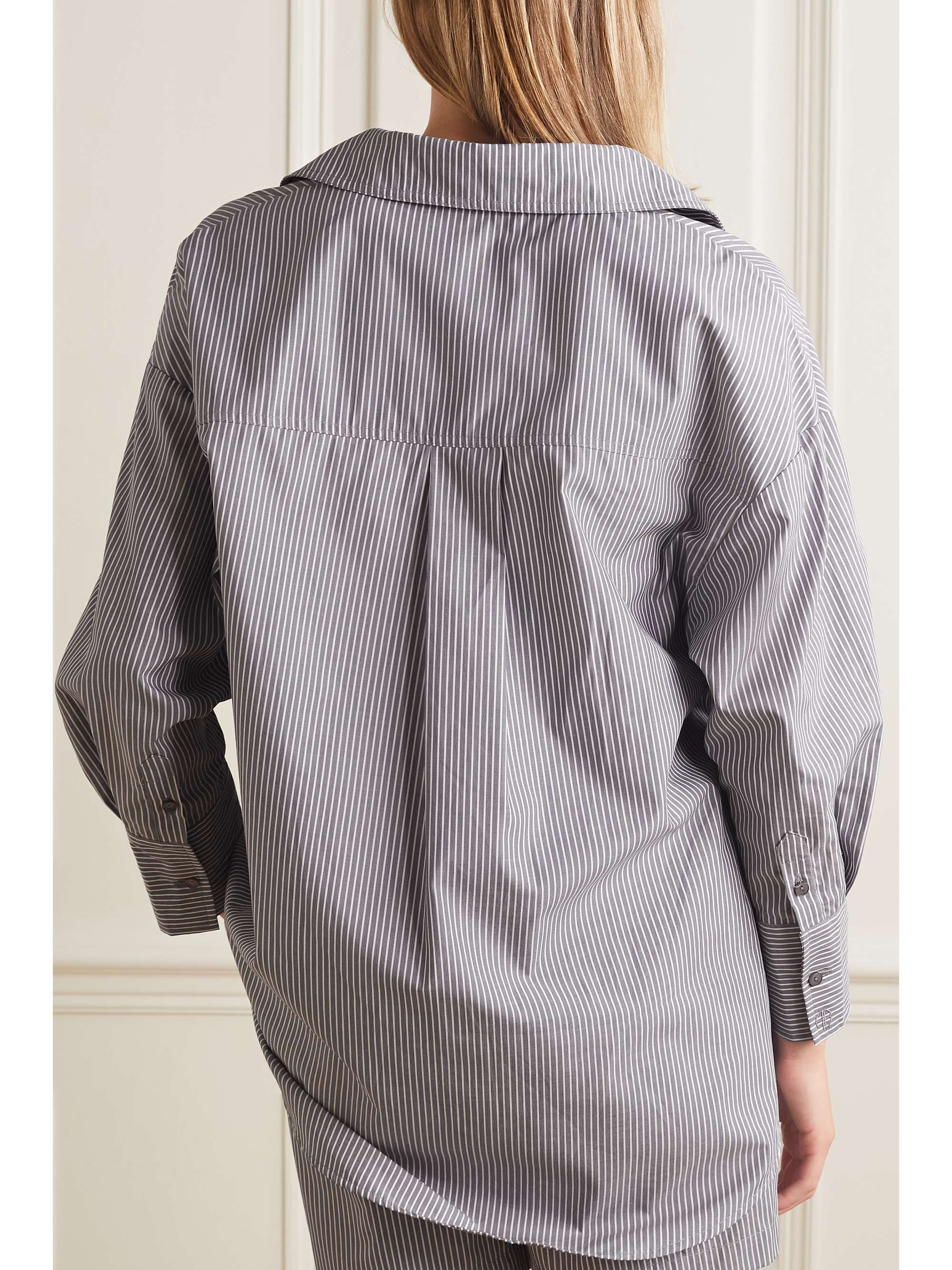 ANINE BING Mika striped cotton-poplin shirt