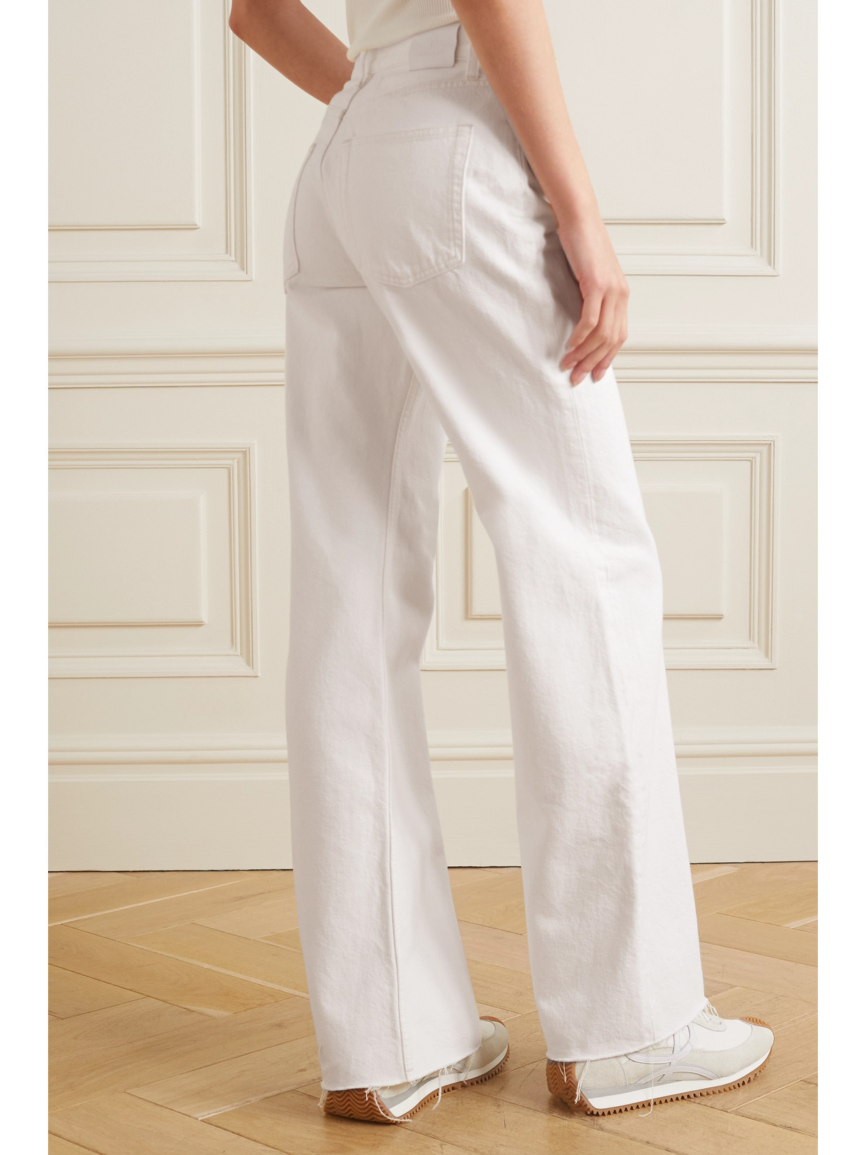 Anine Bing White Straight Leg Jeans