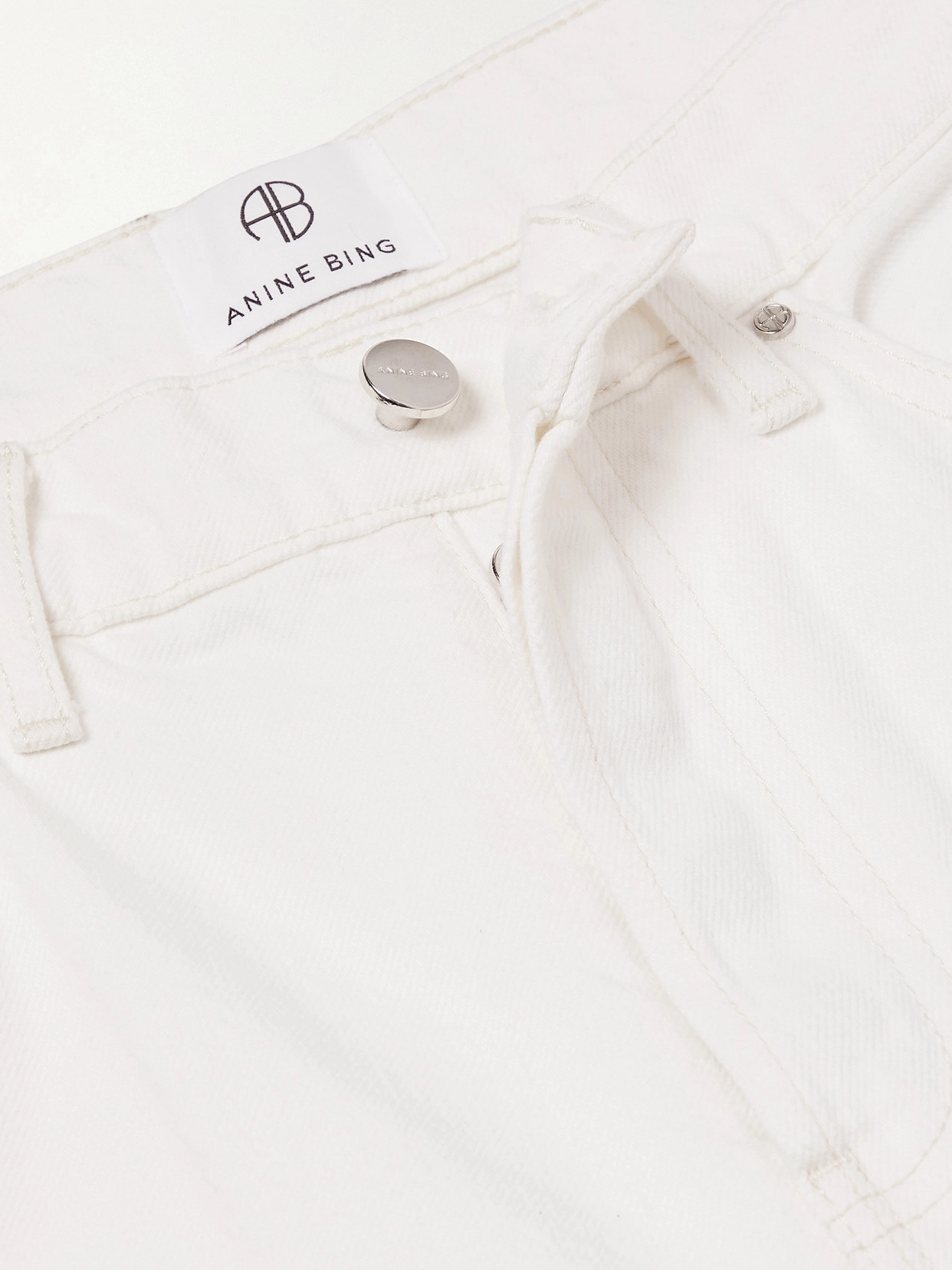 Anine Bing White Straight Leg Jeans