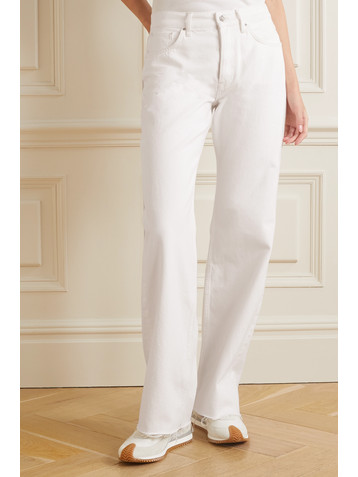 ANINE BING Hugh frayed high-rise straight-leg jeans