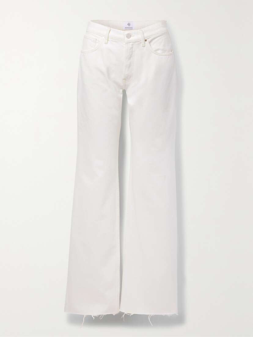 Anine Bing Hugh Frayed High-rise Straight-leg Jeans