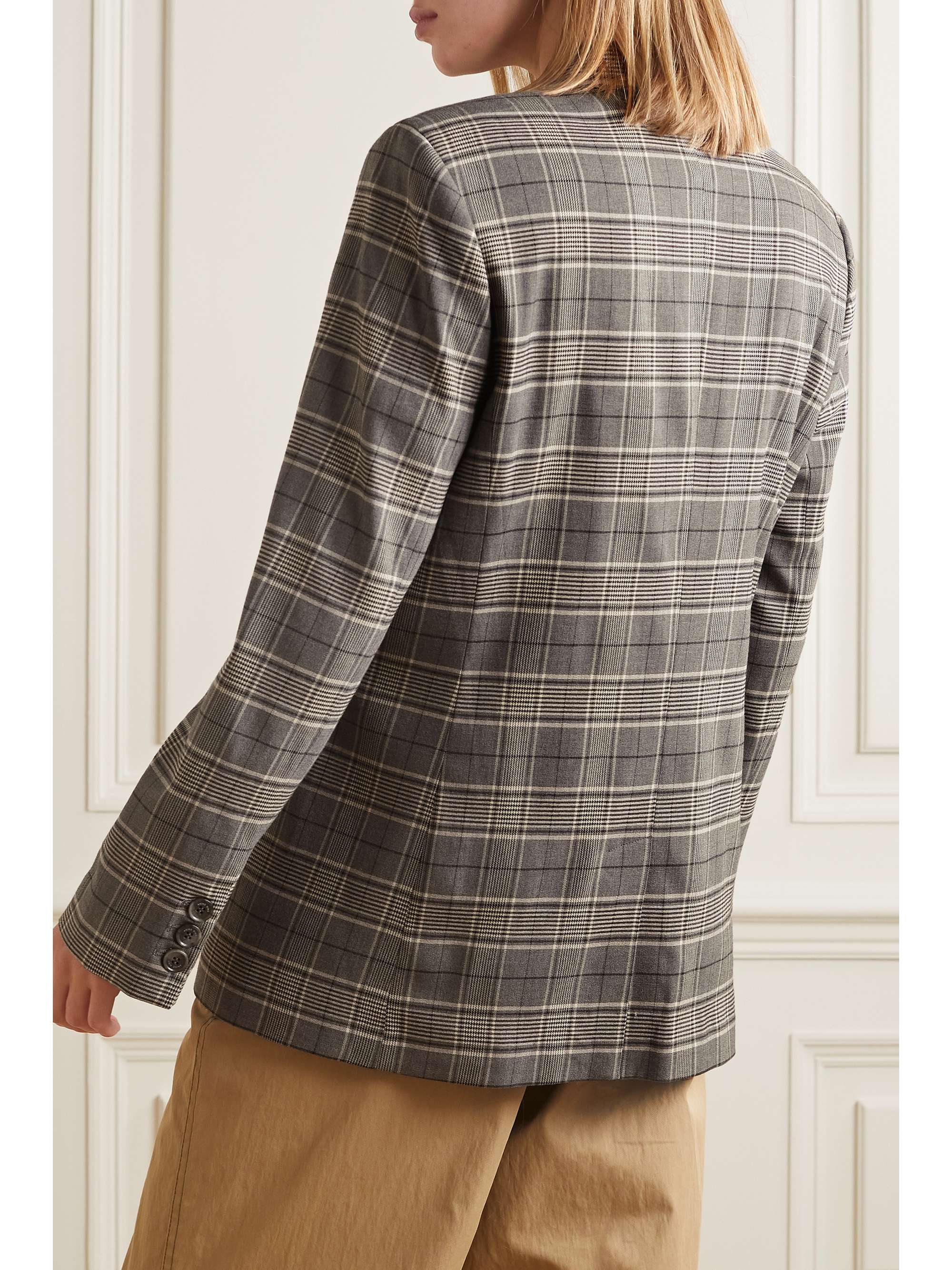 ANINE BING Blazer à double boutonnage en flanelle à carreaux Madeleine