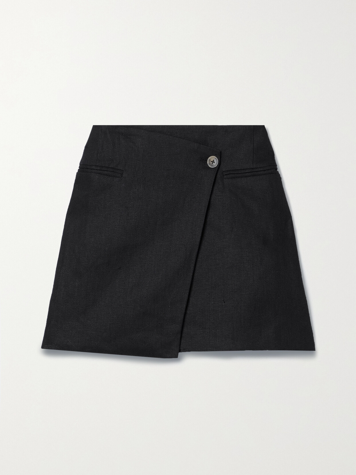 Anine Bing - Natalia Linen Mini Wrap Skirt - Black