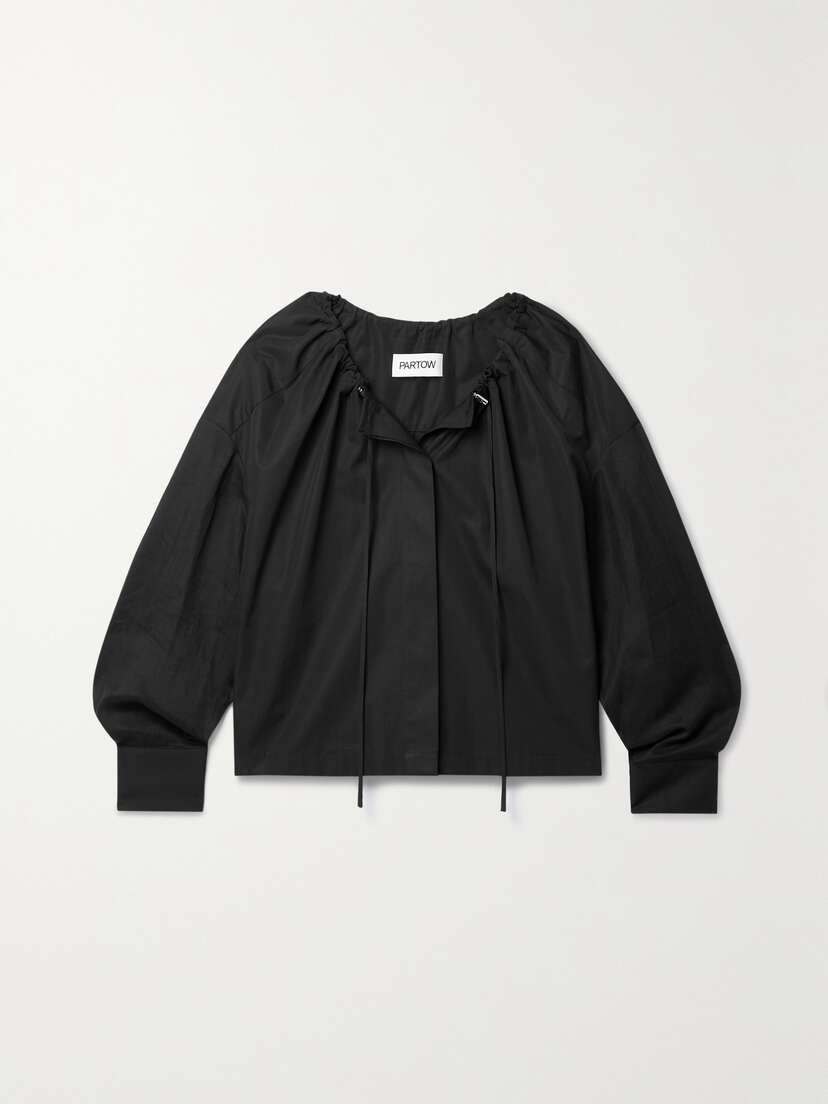 PARTOW Ami Gathered Cotton-poplin Blouse