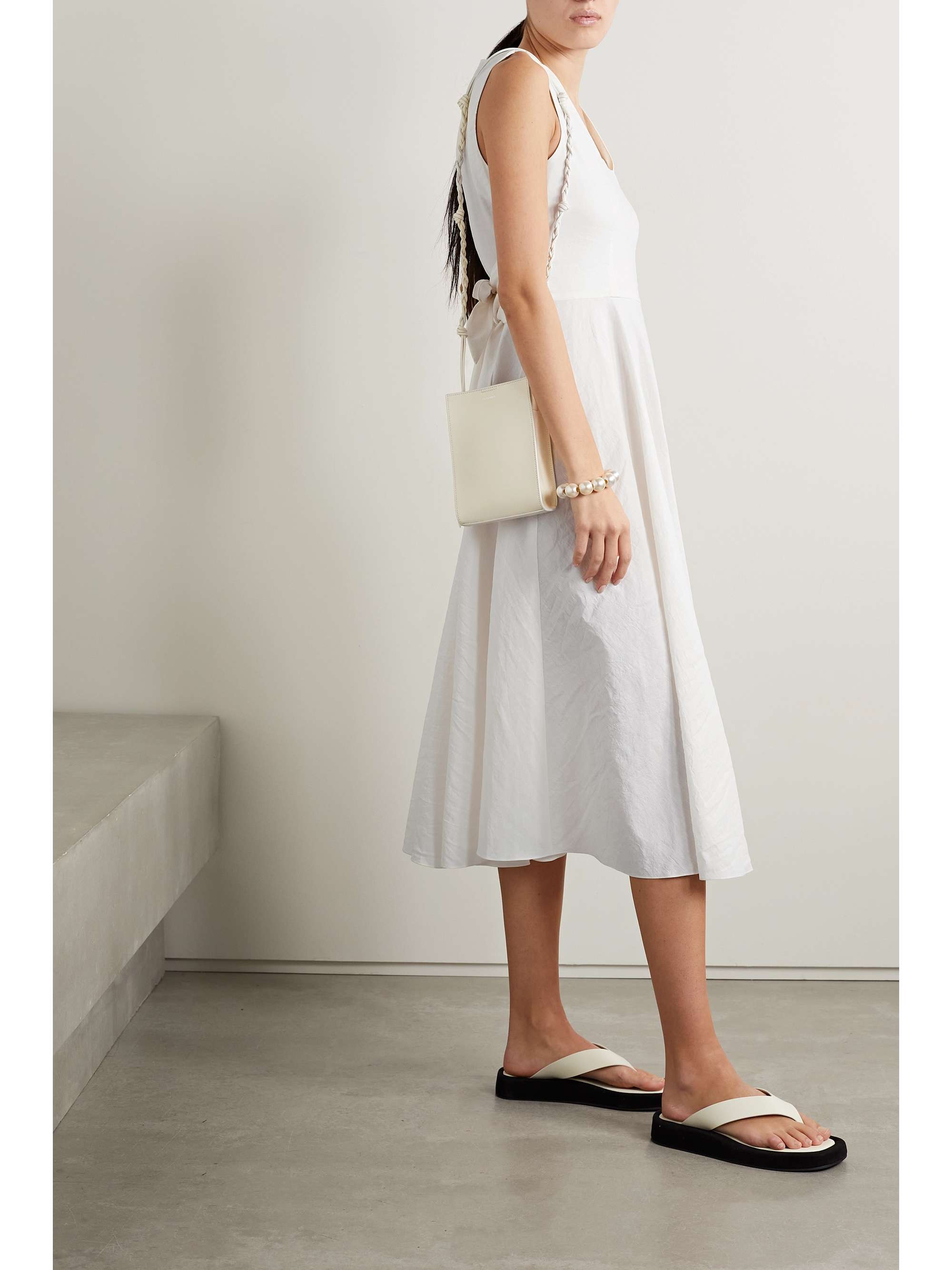 PARTOW Carina belted crinkled-crepe midi dress