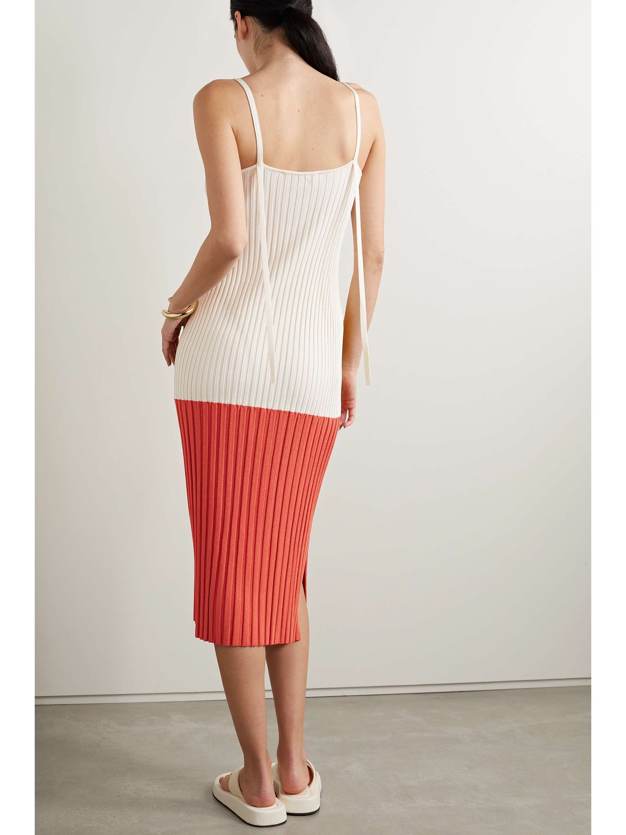 PARTOW Marilyn colorblock ribbedknit midi dress NETAPORTER