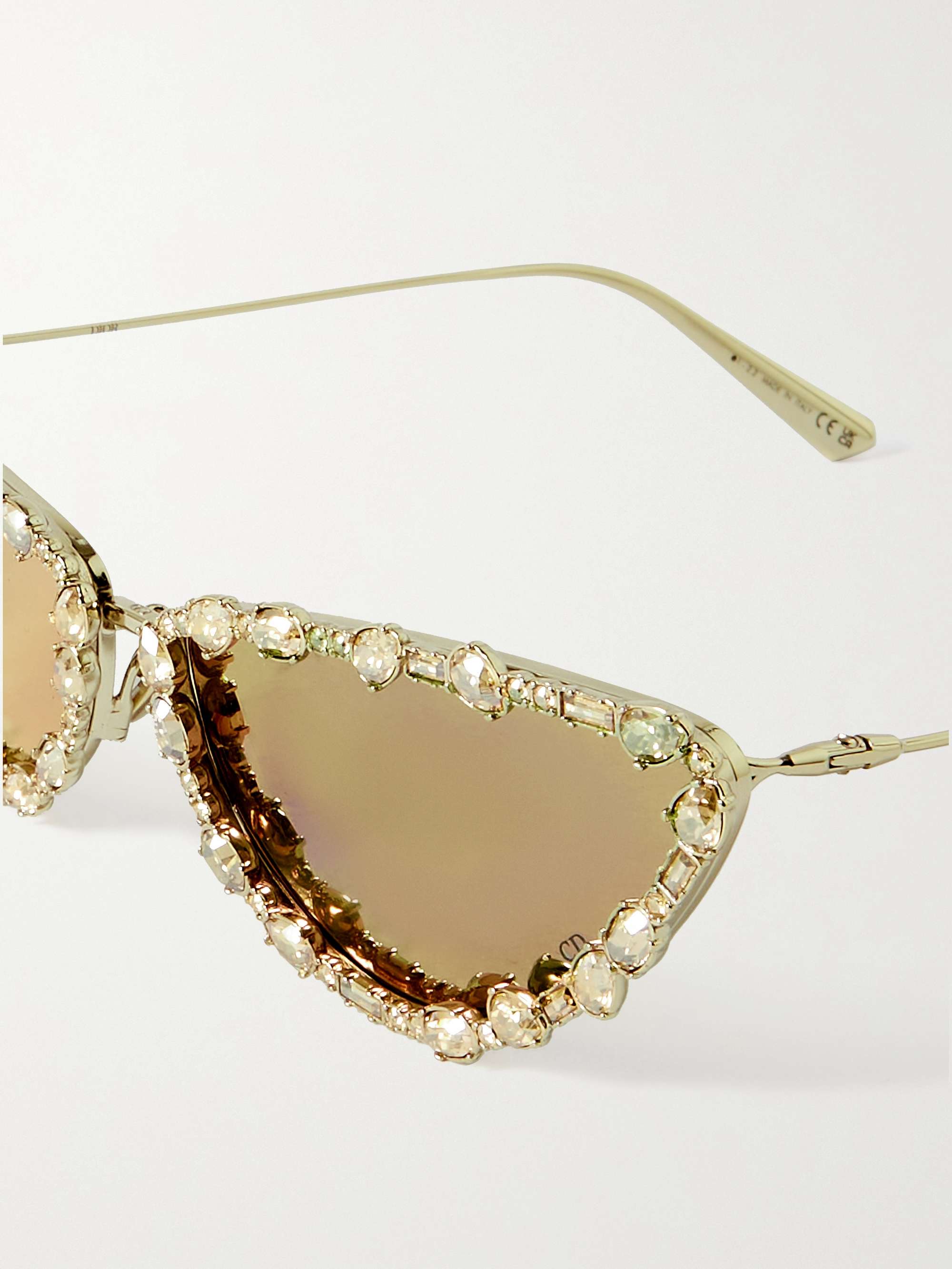 DIOR EYEWEAR MissDior B1U cat-eye crystal-embellished gold-tone ...