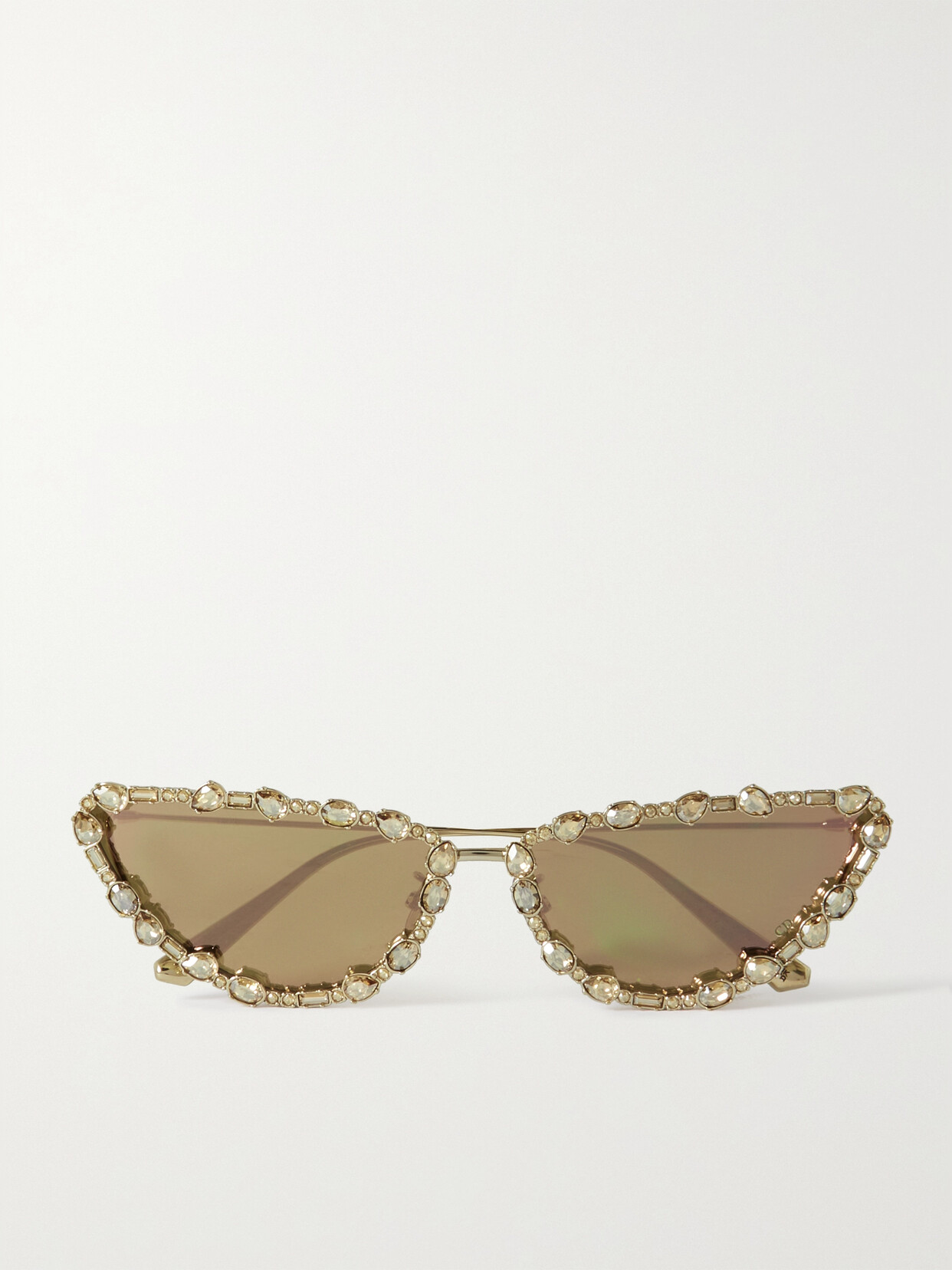 Dior Miss Cat-eye Crystal-embellished Gold-tone Sunglasses