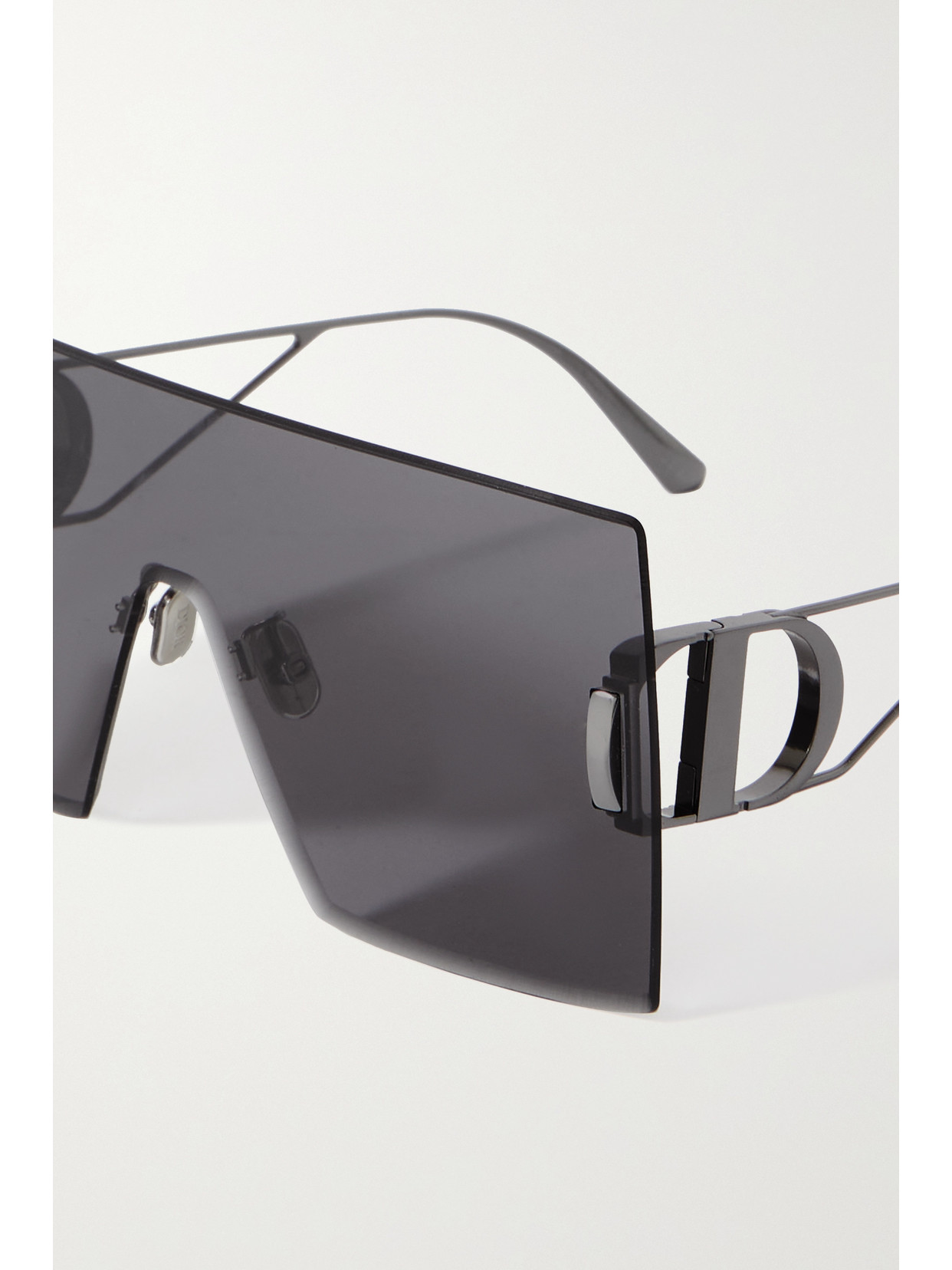 Dior Montaigne D-frame Silver-tone Sunglasses In Black