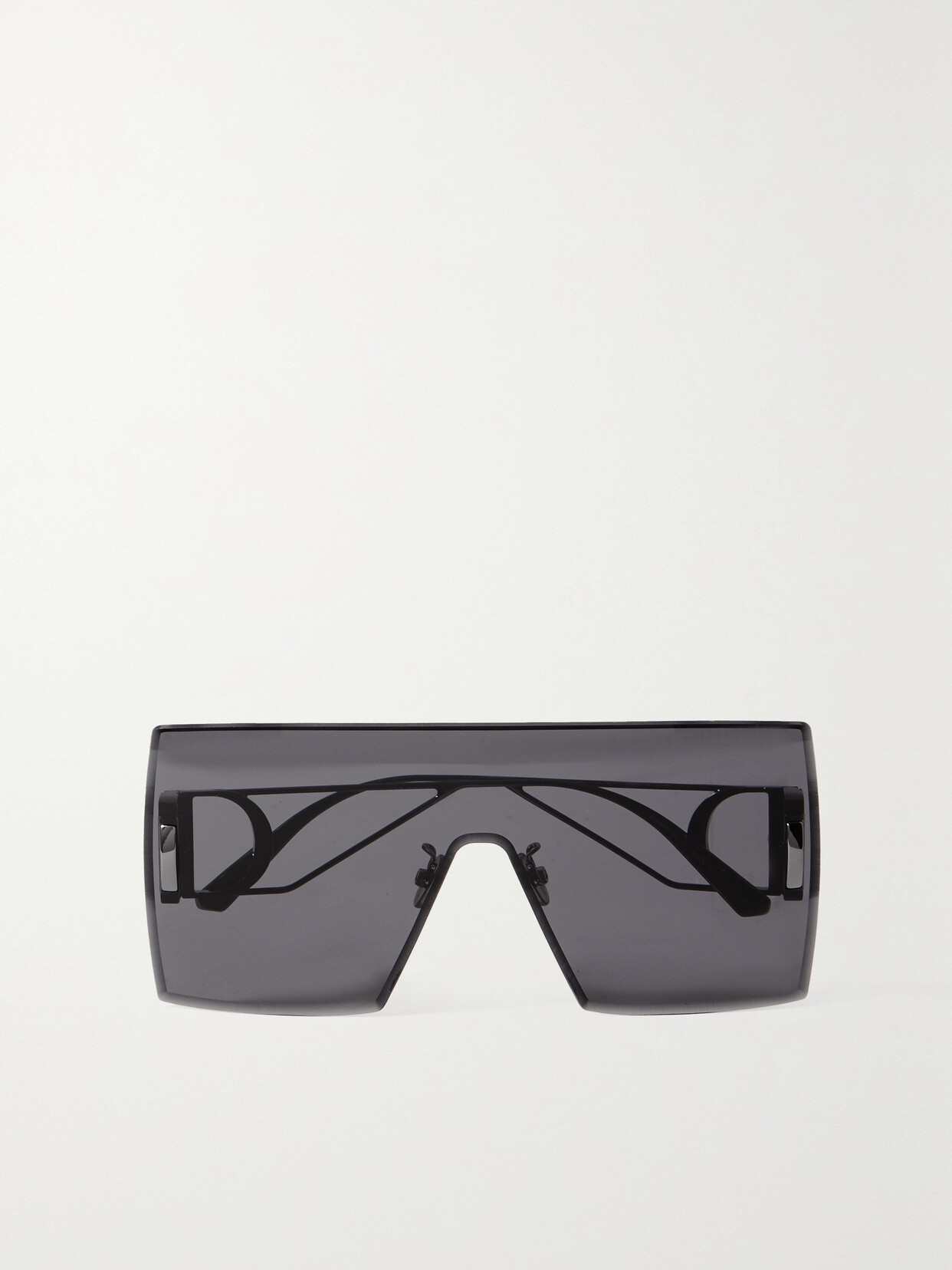 Dior Montaigne D-frame Silver-tone Sunglasses In Black