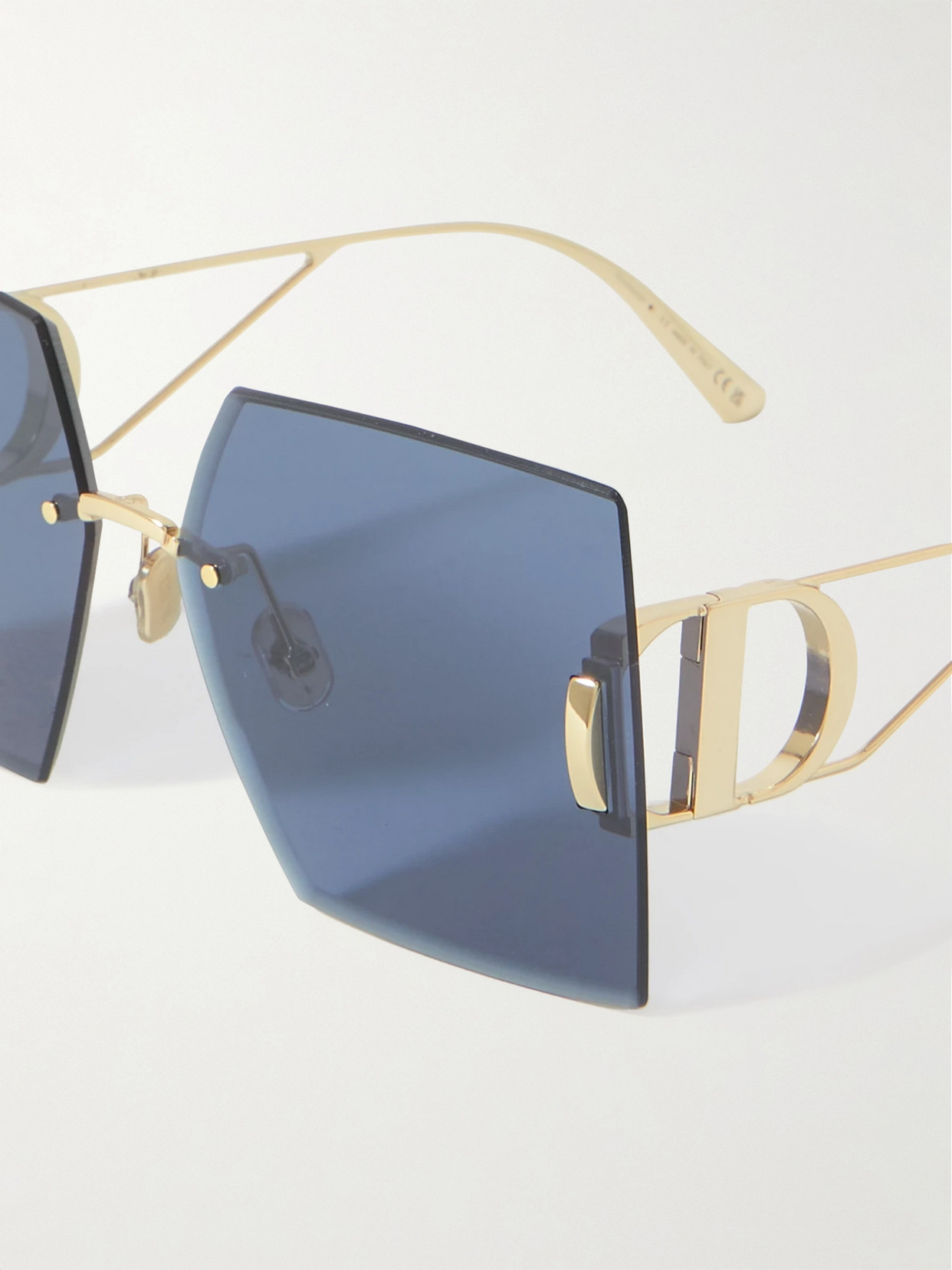 Dior 30montaigne S7u Square-frame Gold-tone Sunglasses In Blue