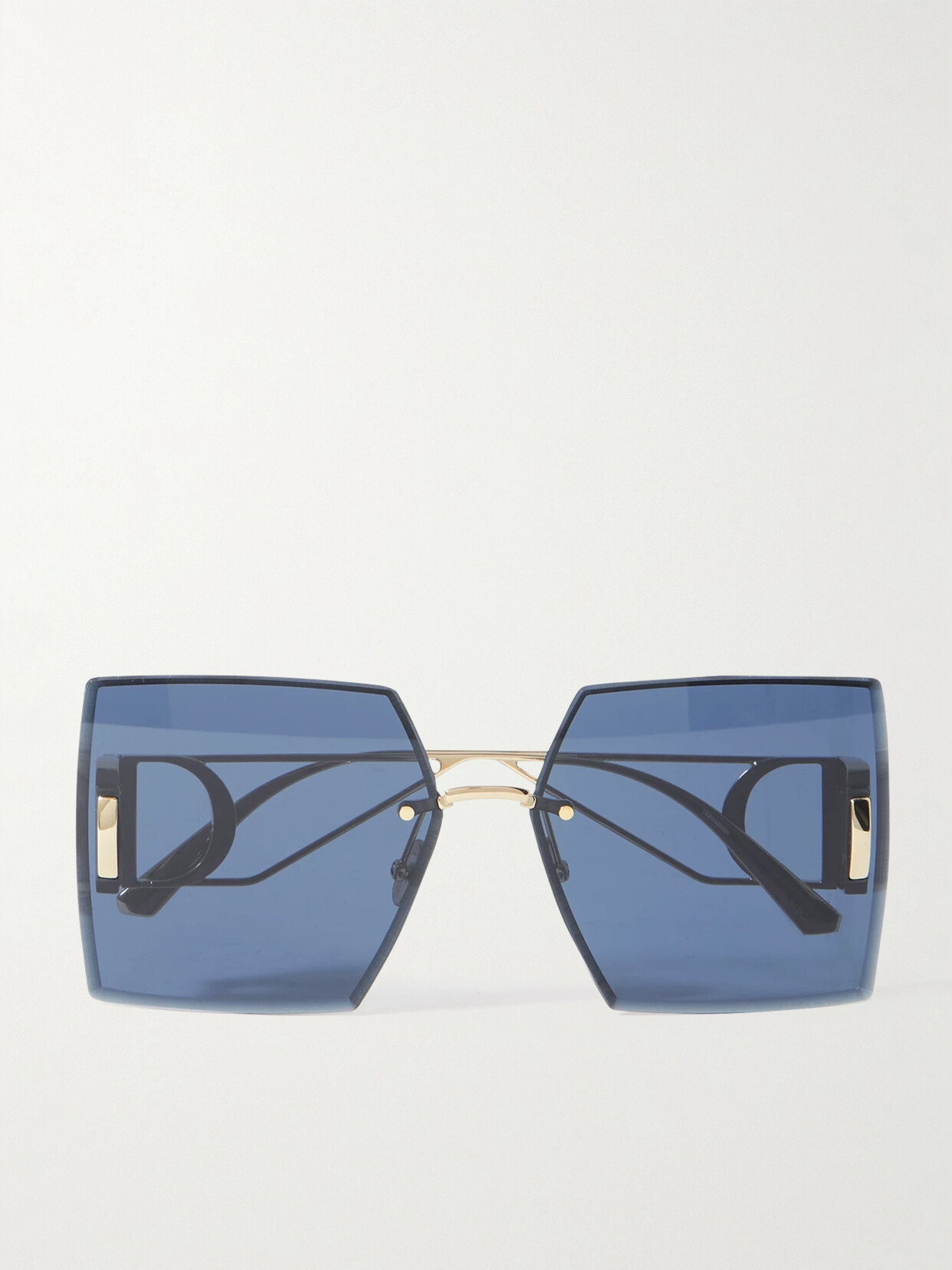 Dior Montaigne Square-frame Gold-tone Sunglasses In Multi