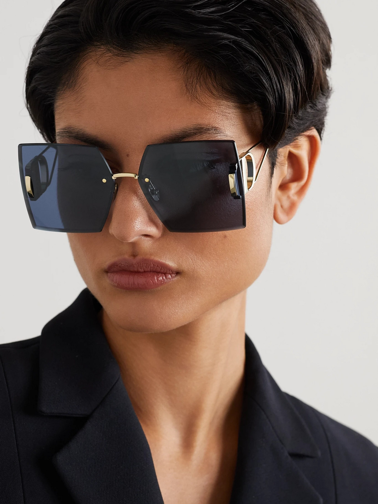 Dior 30montaigne S7u Square-frame Gold-tone Sunglasses In Blue