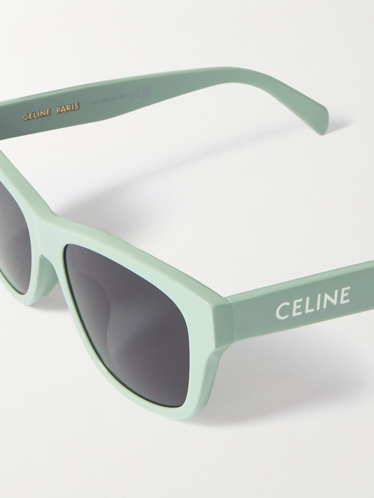 Shop Celine Monochroms Square-frame Acetate Sunglasses In Green