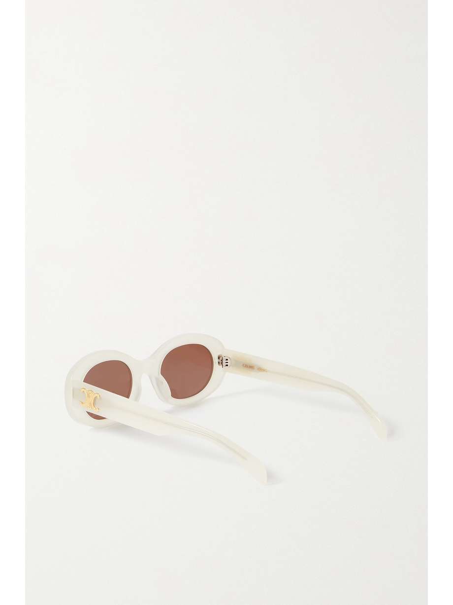 CELINE EYEWEAR Triomphe ovalframe acetate sunglasses NETAPORTER