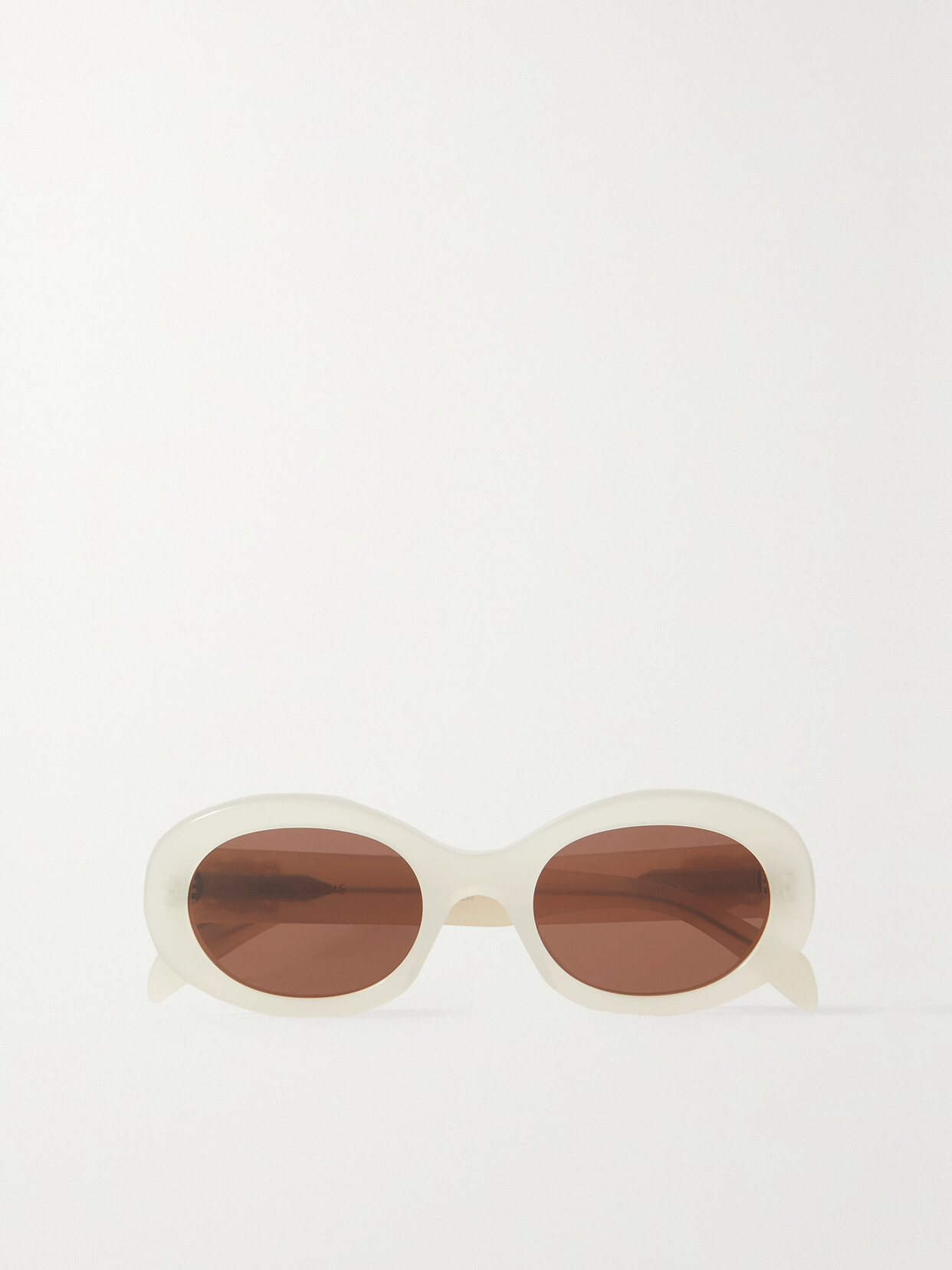CELINE Eyewear - Triomphe Oval-frame Acetate Sunglasses - Ivory