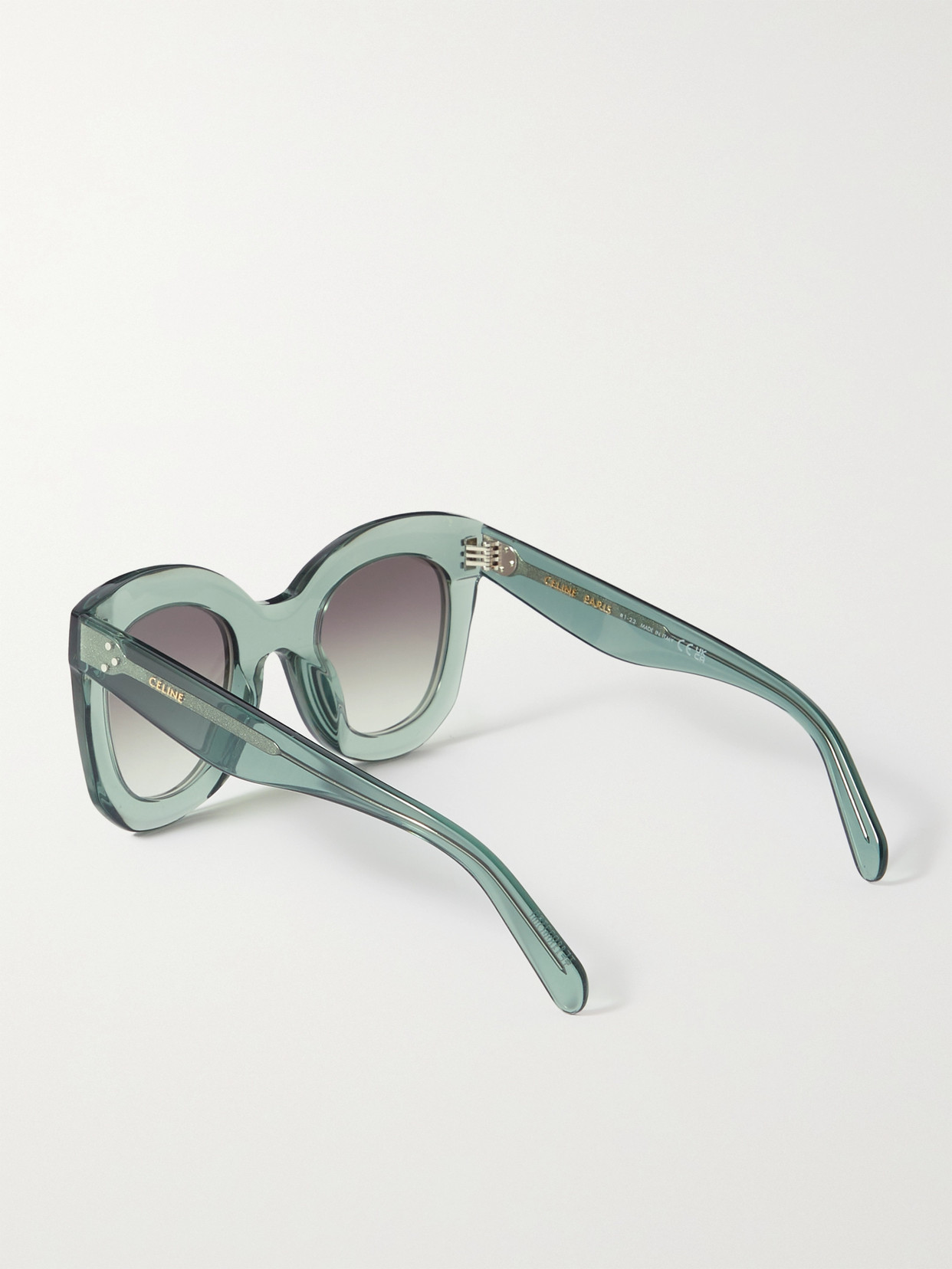 Celine Oversized Cat-eye Acetate Sunglasses In Green