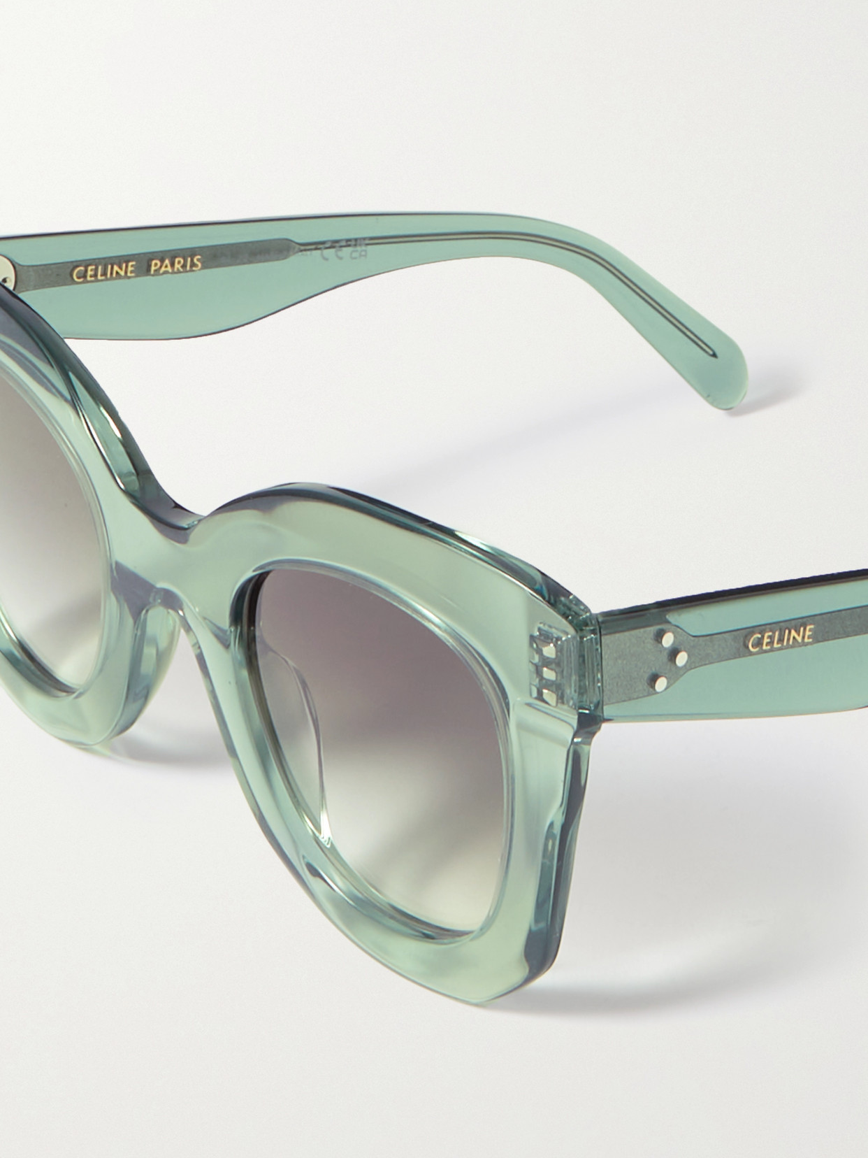 Celine Oversized Cat-eye Acetate Sunglasses In Green