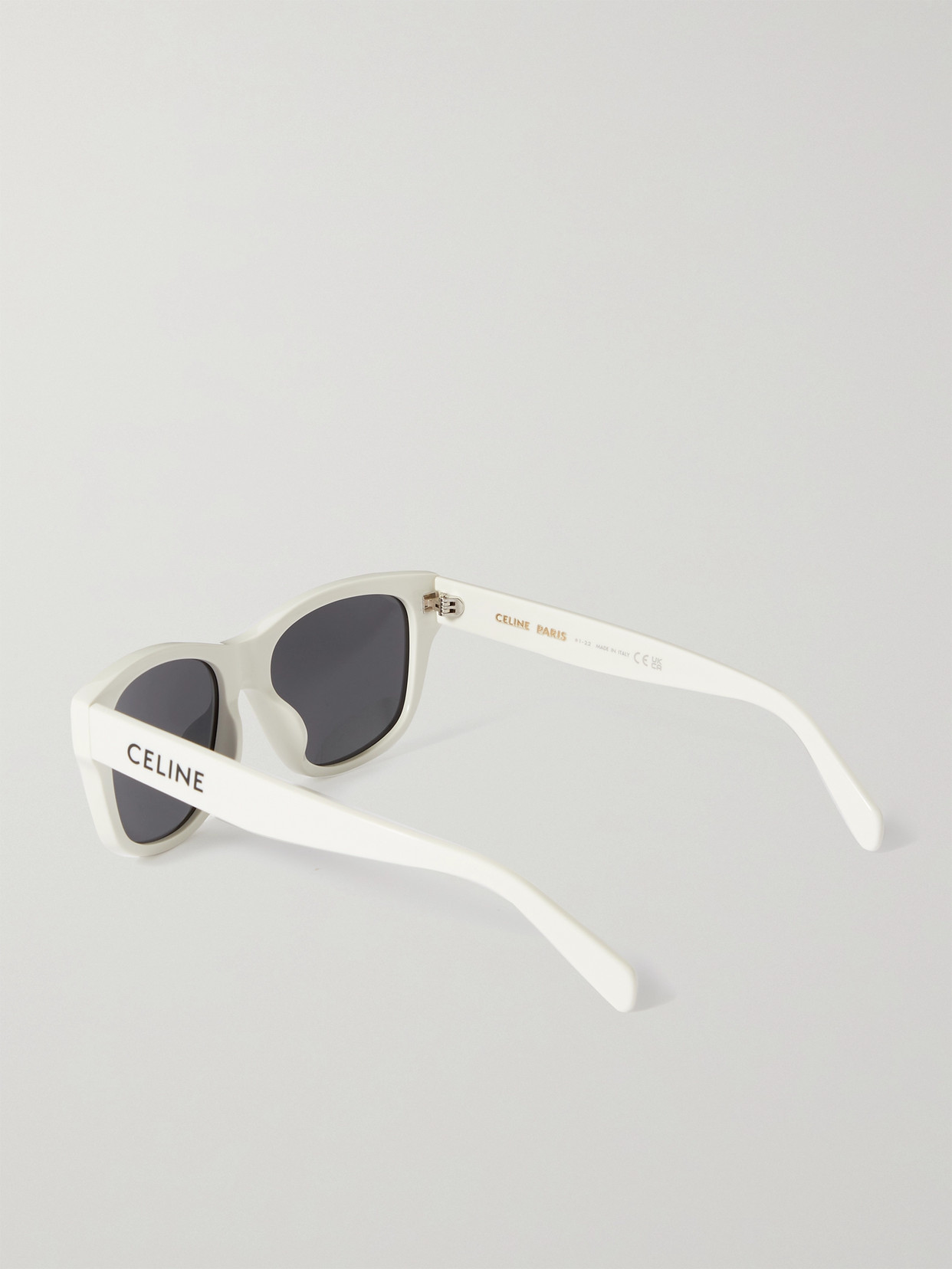 Shop Celine Monochroms Square-frame Acetate Sunglasses In Ivory