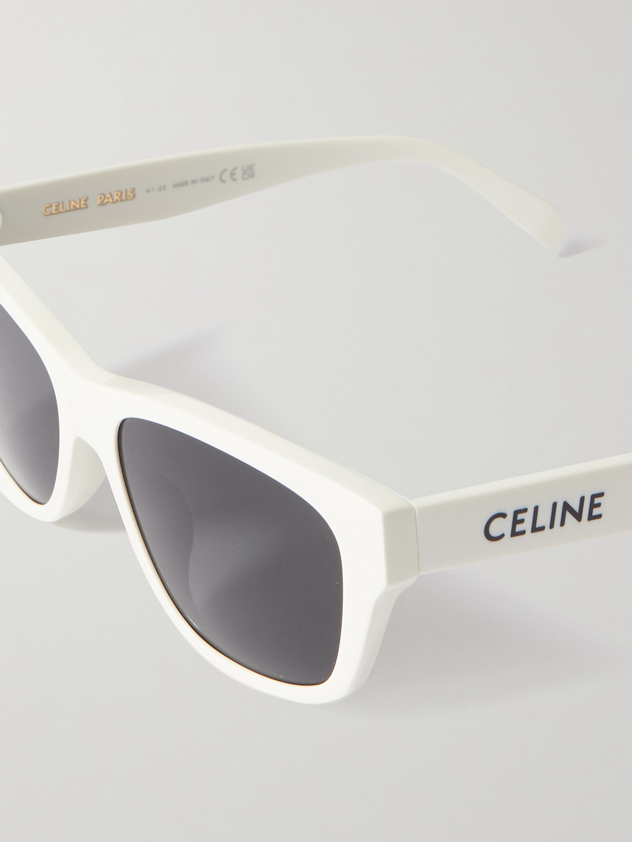 Shop Celine Monochroms Square-frame Acetate Sunglasses In Ivory