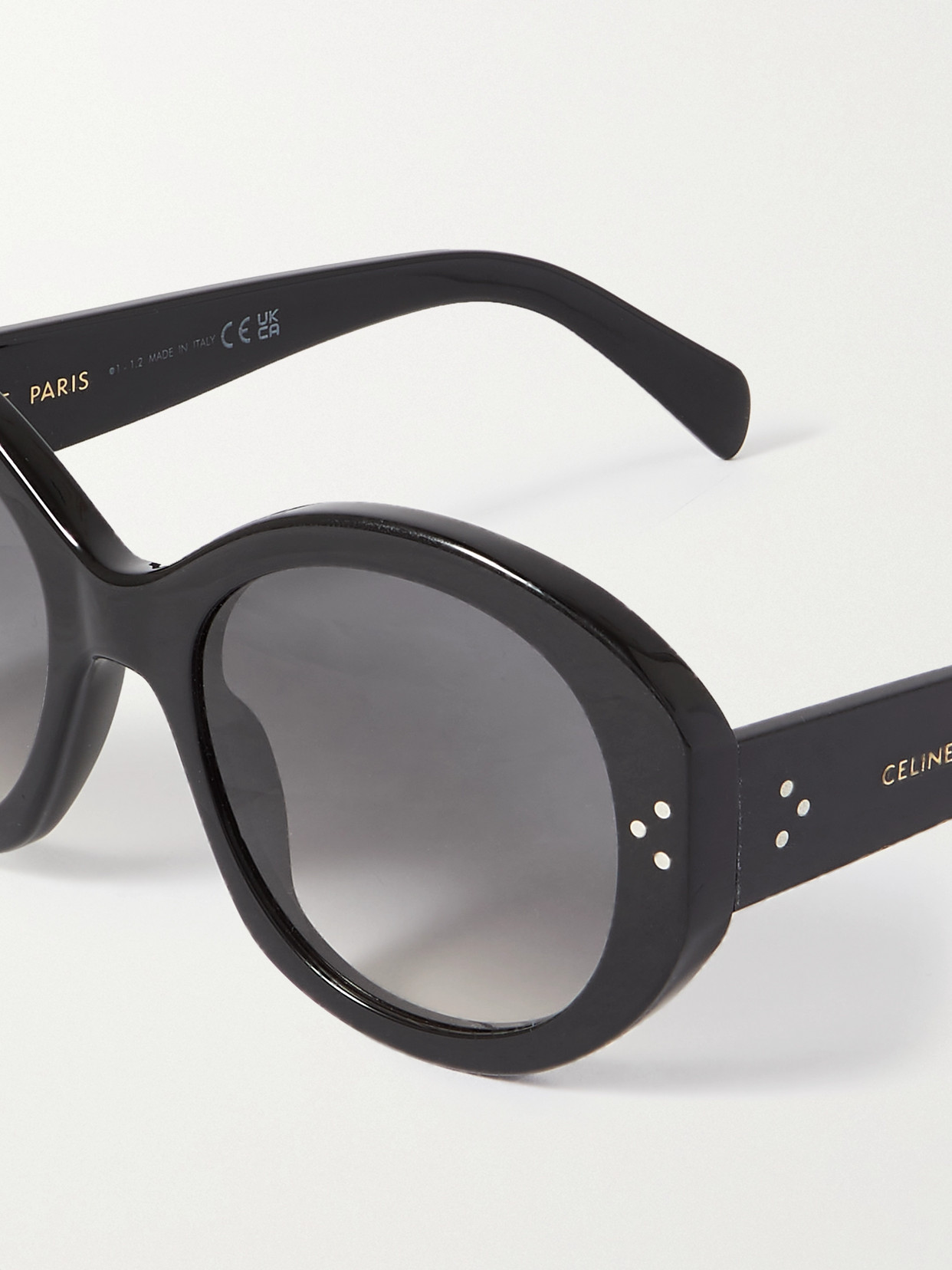 Shop Celine Oversized Round-frame Acetate Sunglasses In Black