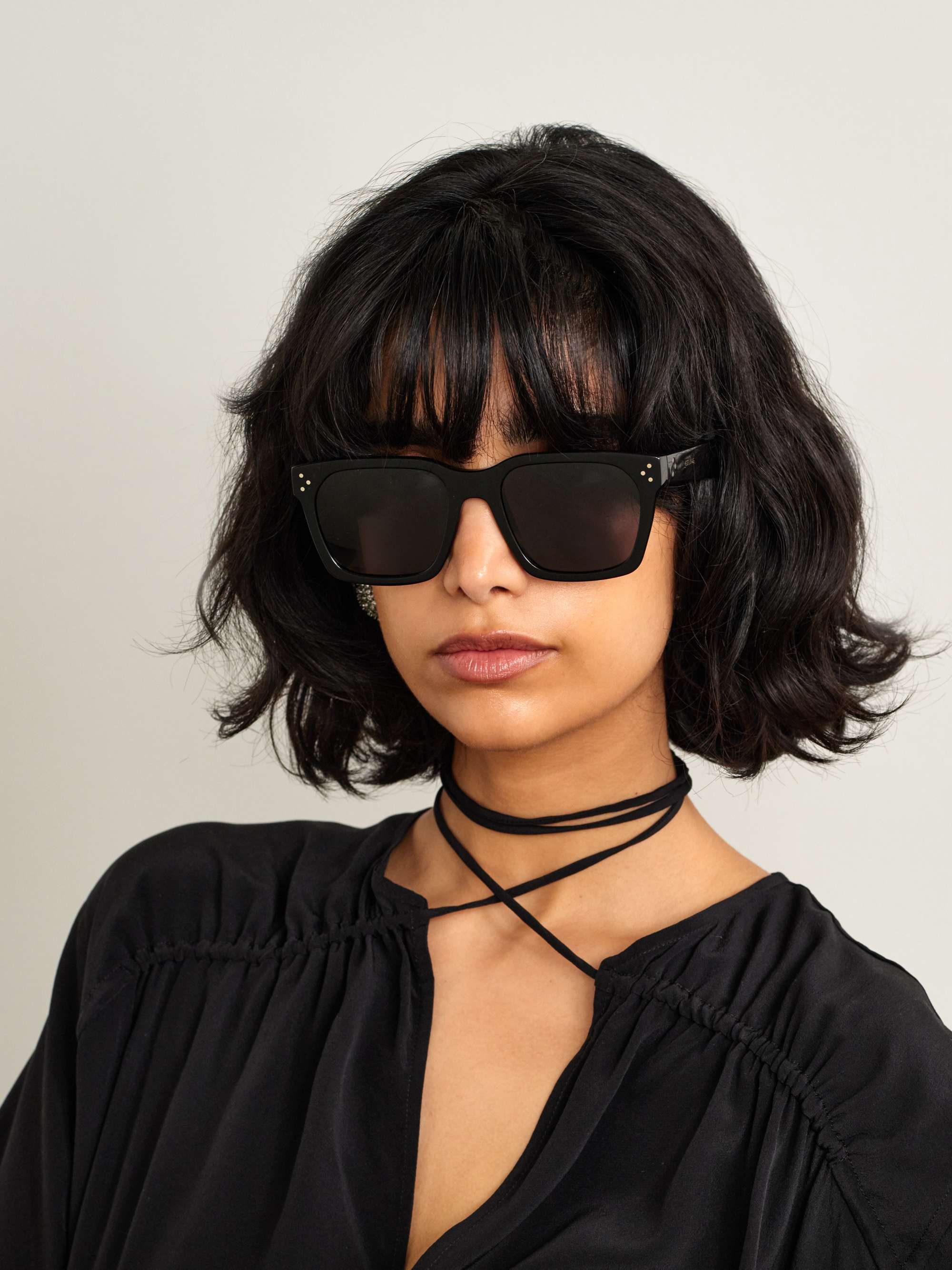 CELINE EYEWEAR Oversized square-frame acetate sunglasses