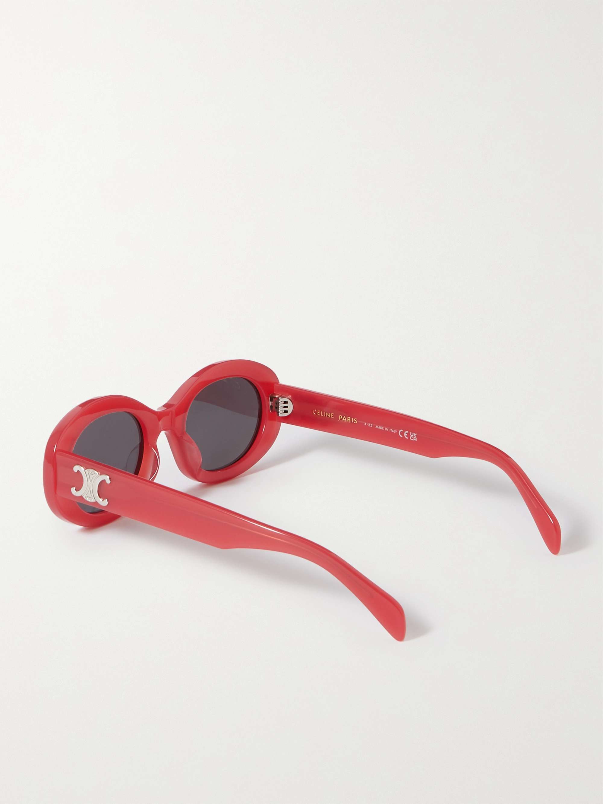 CELINE EYEWEAR Oval-frame acetate sunglasses
