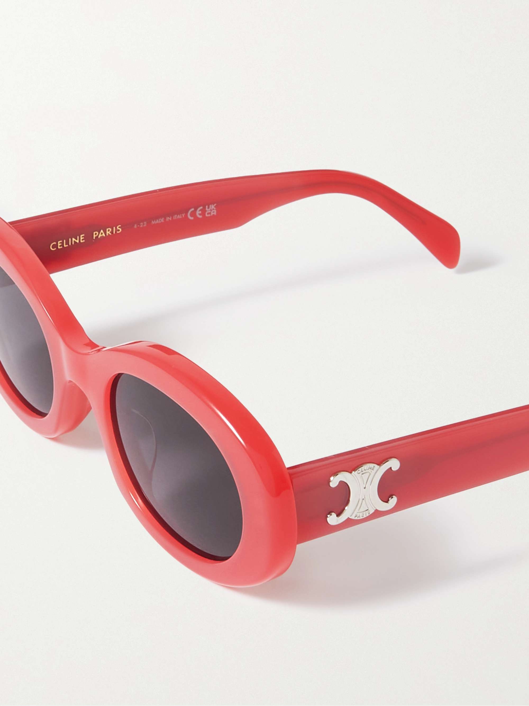 CELINE EYEWEAR Oval-frame acetate sunglasses