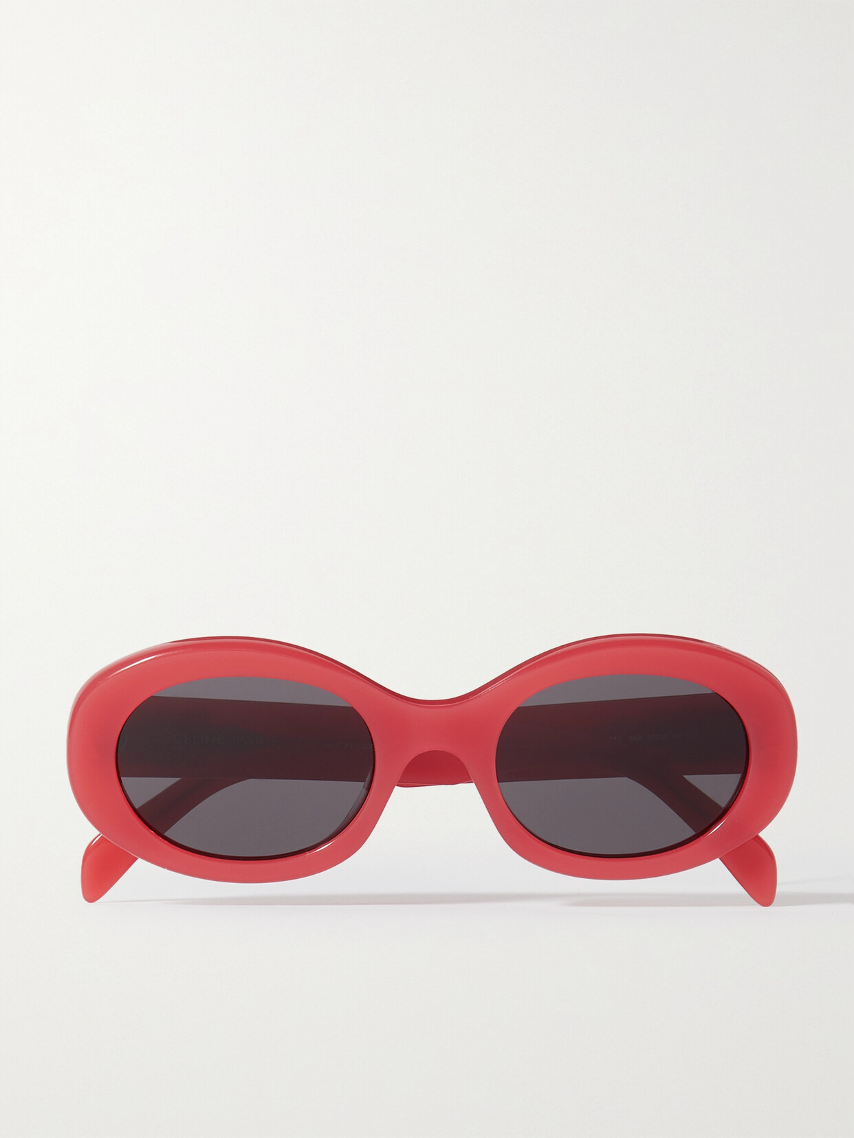 CELINE Eyewear - Triomphe Oval-frame Acetate Sunglasses - Red