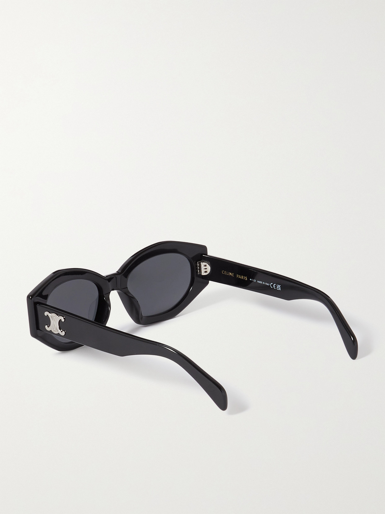Celine Triomphe Logo Acetate Cat-eye Sunglasses In Black