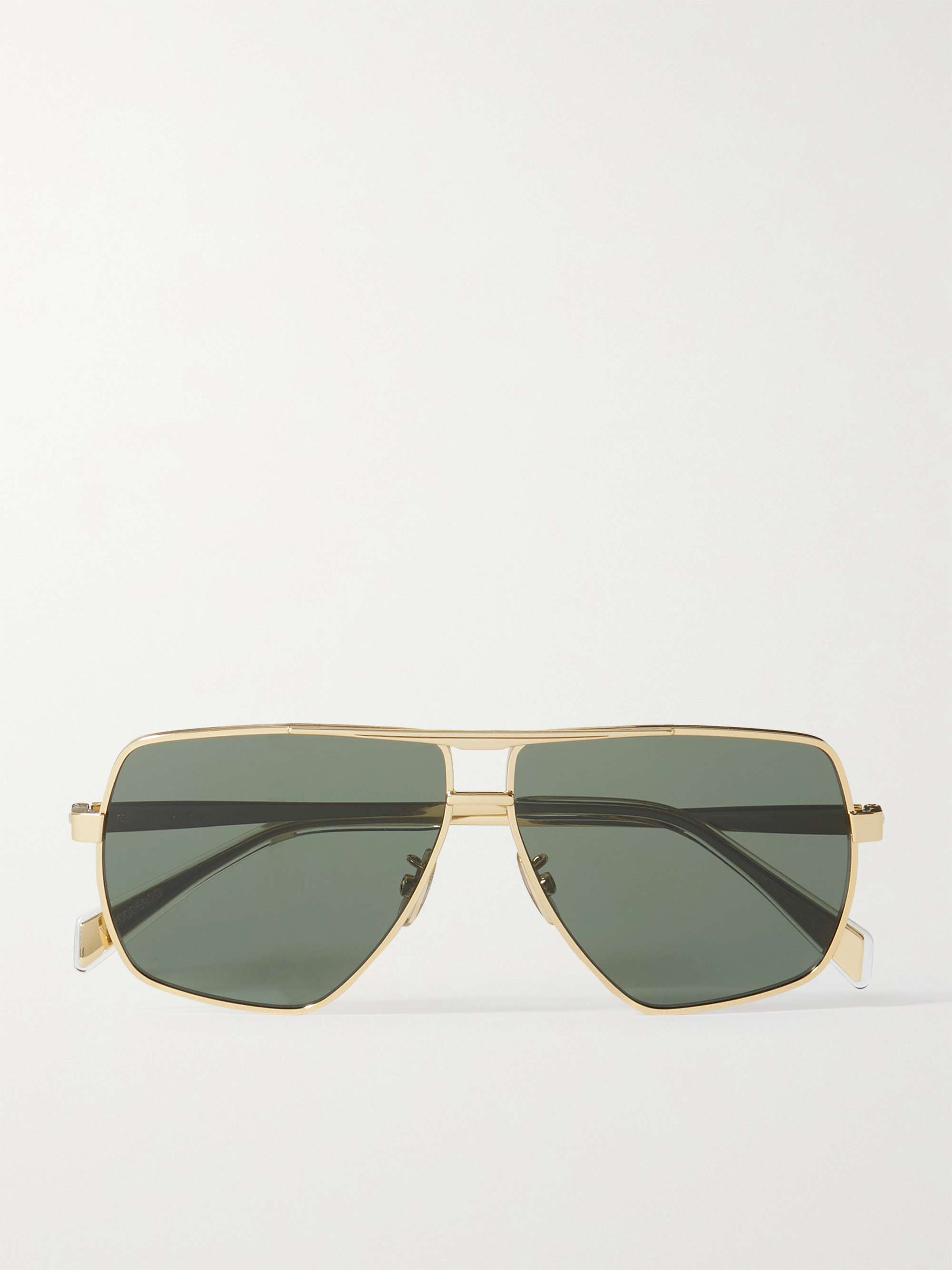 CELINE EYEWEAR Oversized aviator-style gold-tone sunglasses