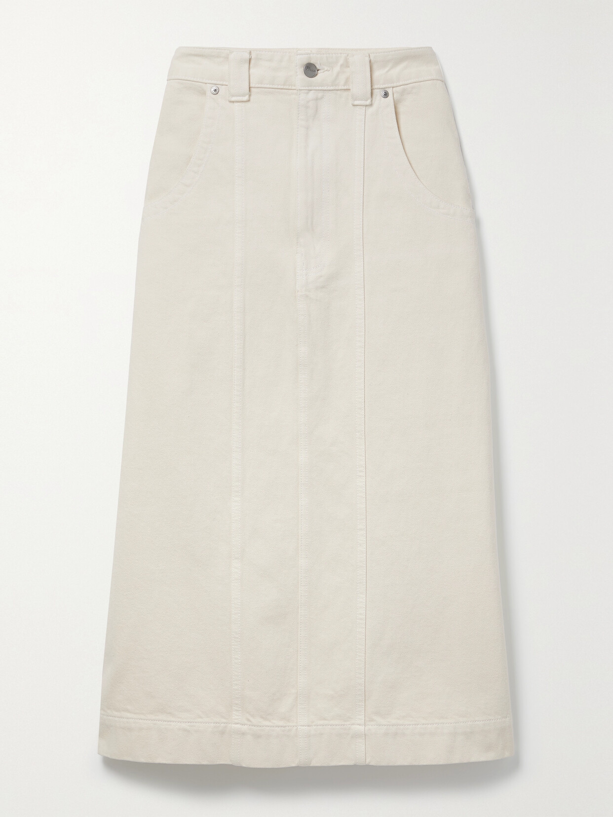 Khaite - Caroline Denim Midi Skirt - Ivory