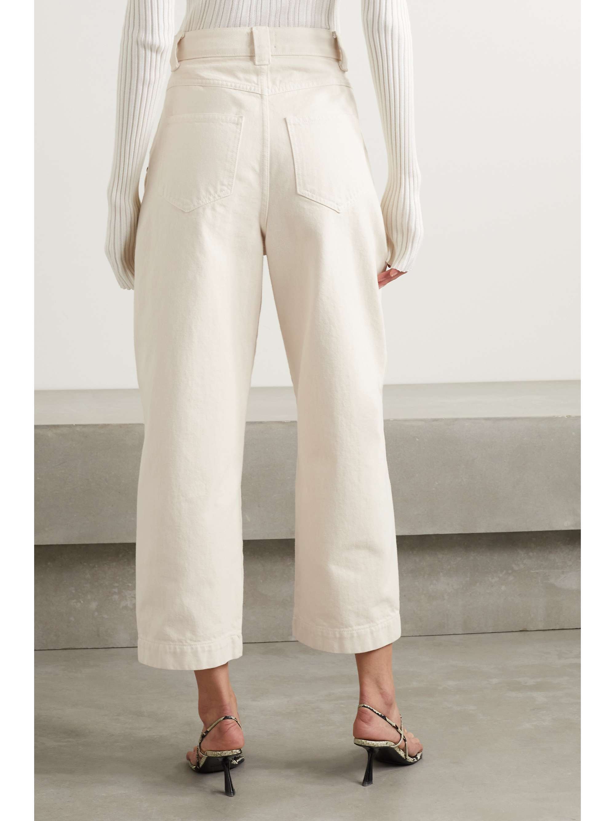 KHAITE Hewey cropped high-rise tapered jeans