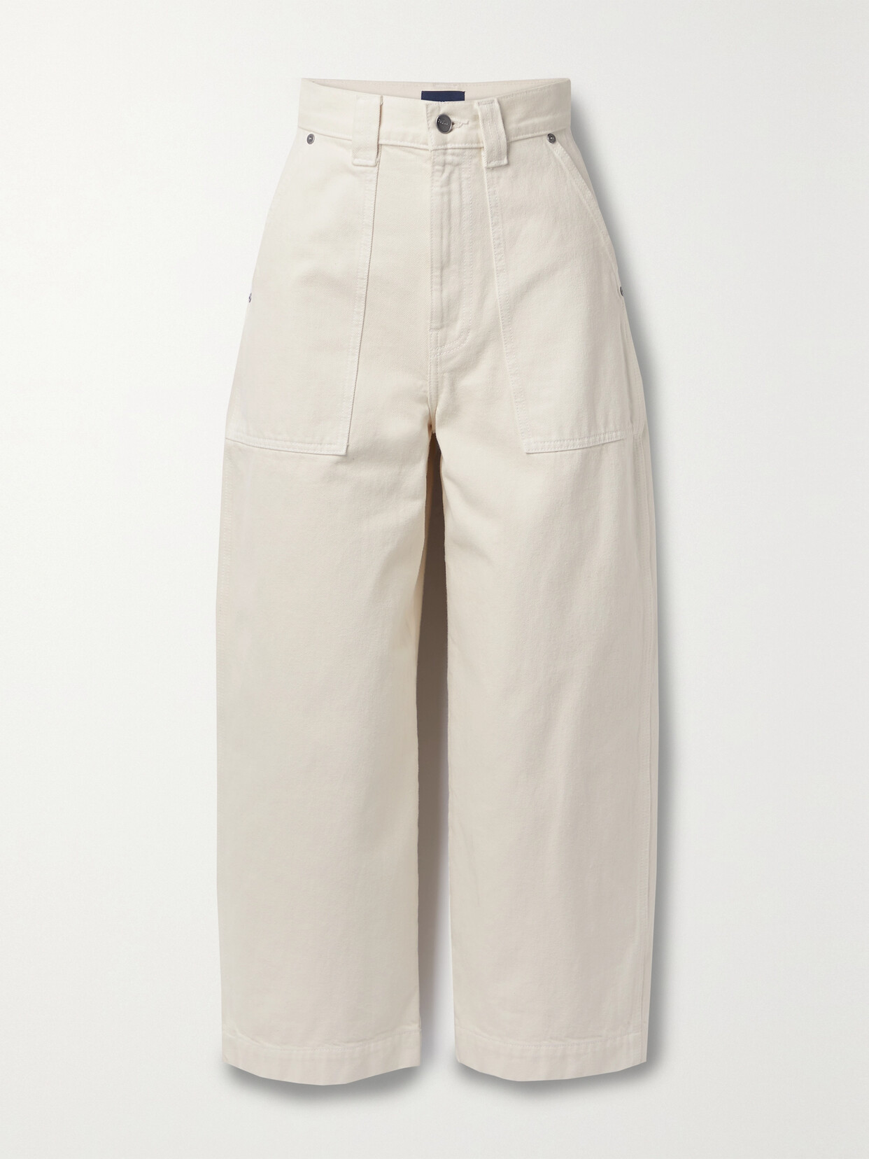 Khaite - Hewey Cropped High-rise Tapered Jeans - Cream