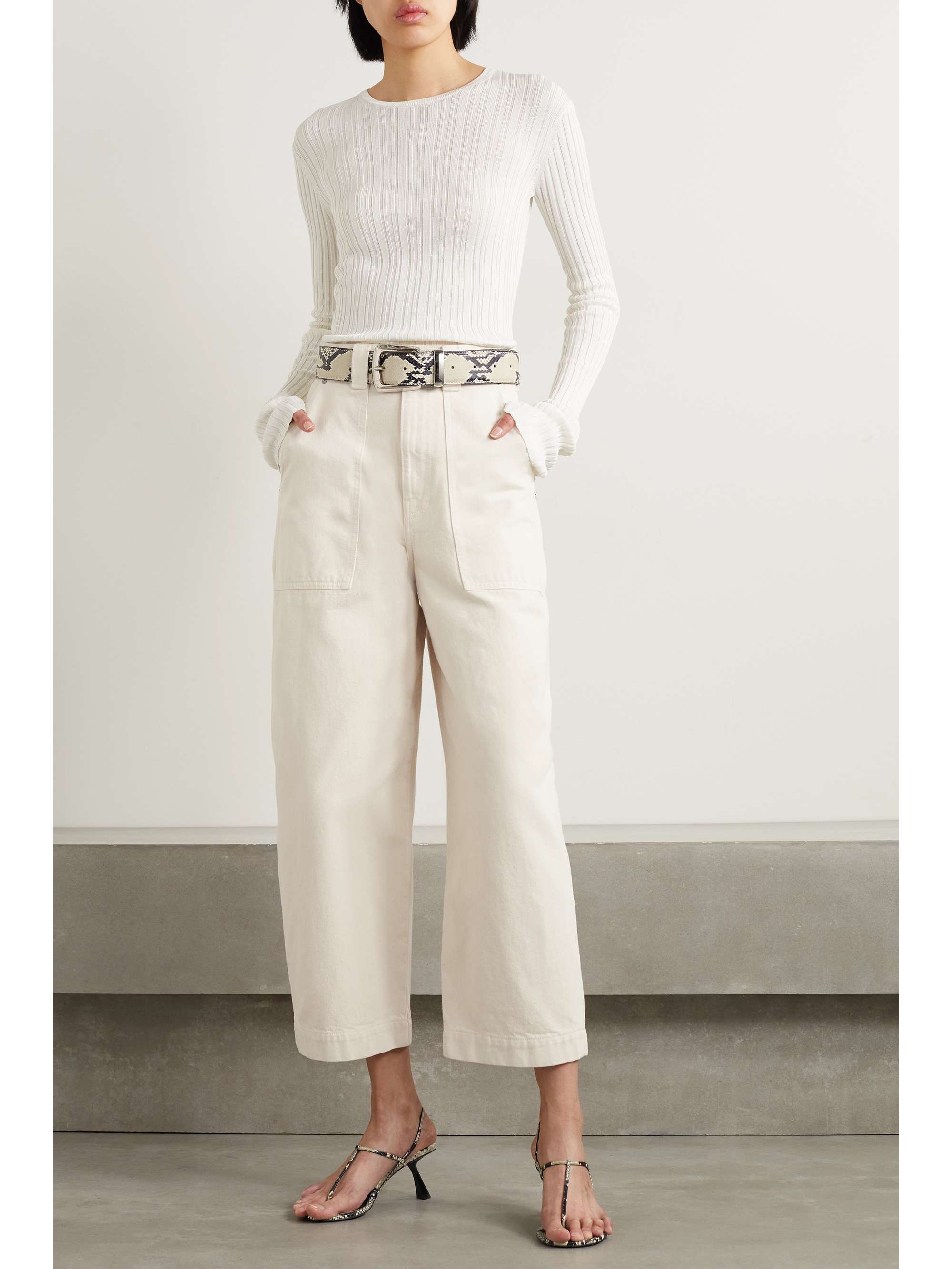 KHAITE Hewey cropped high-rise tapered jeans