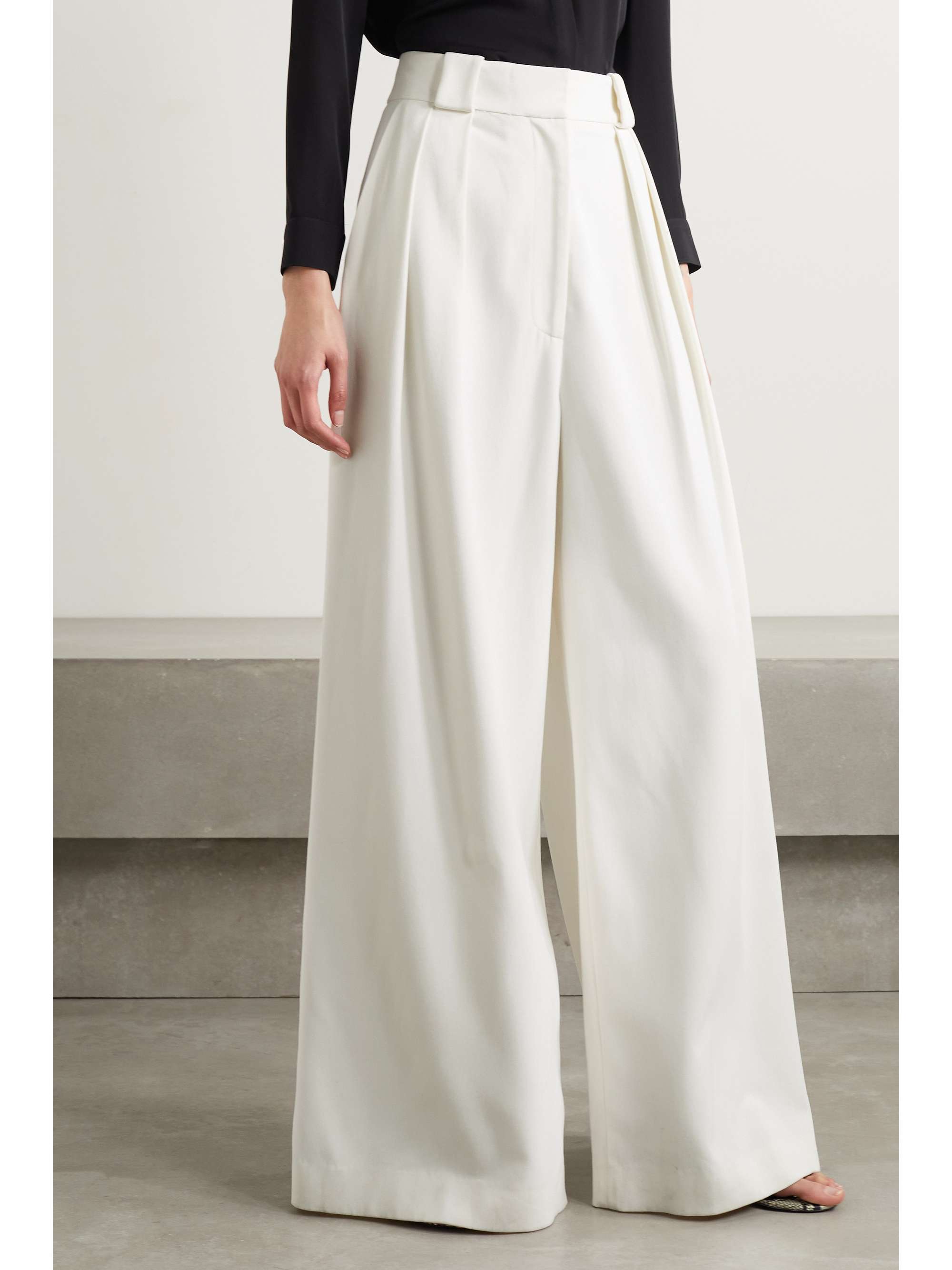 KHAITE Rico pleated twill wide-leg pants