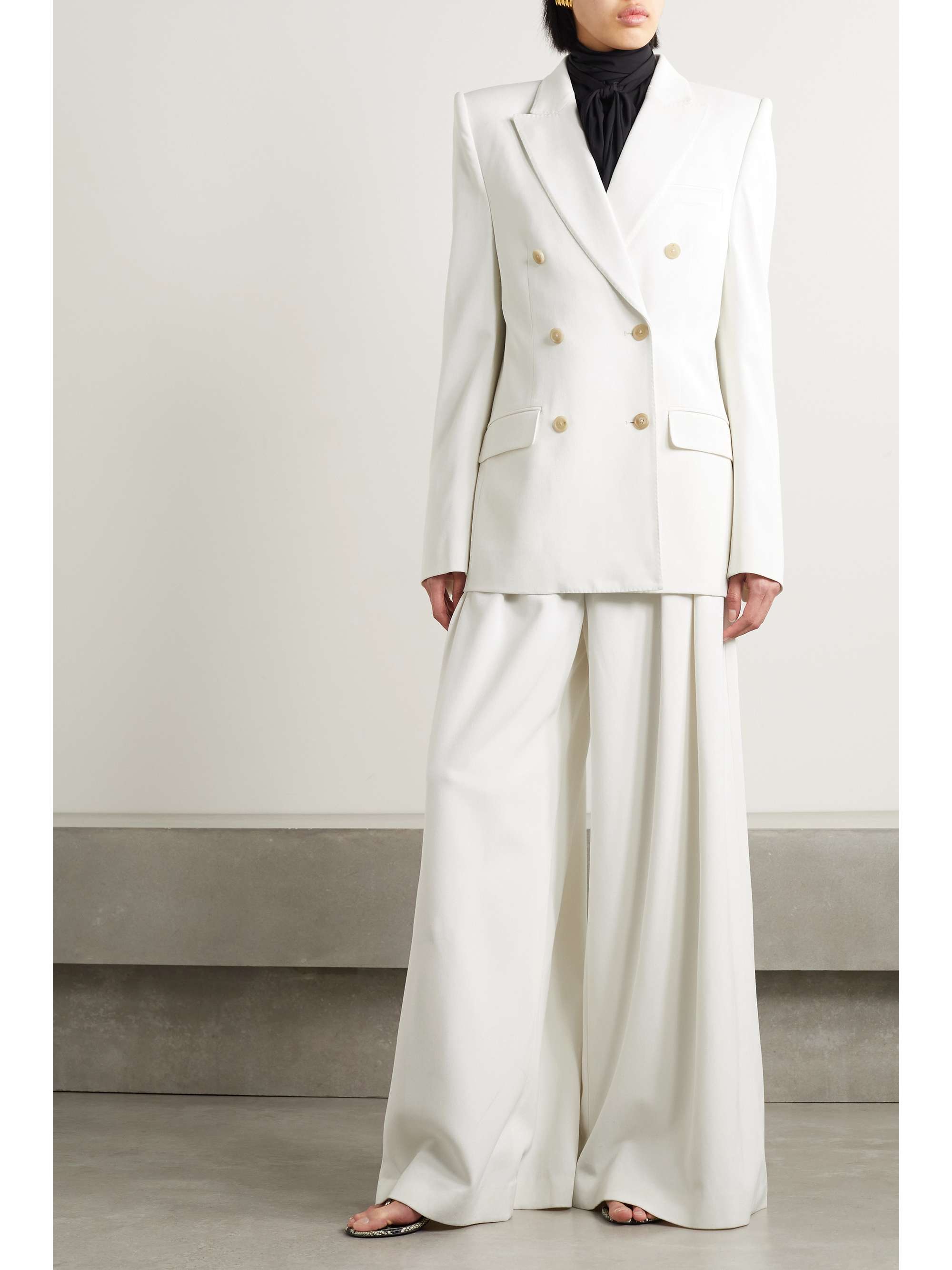 KHAITE Rico pleated twill wide-leg pants