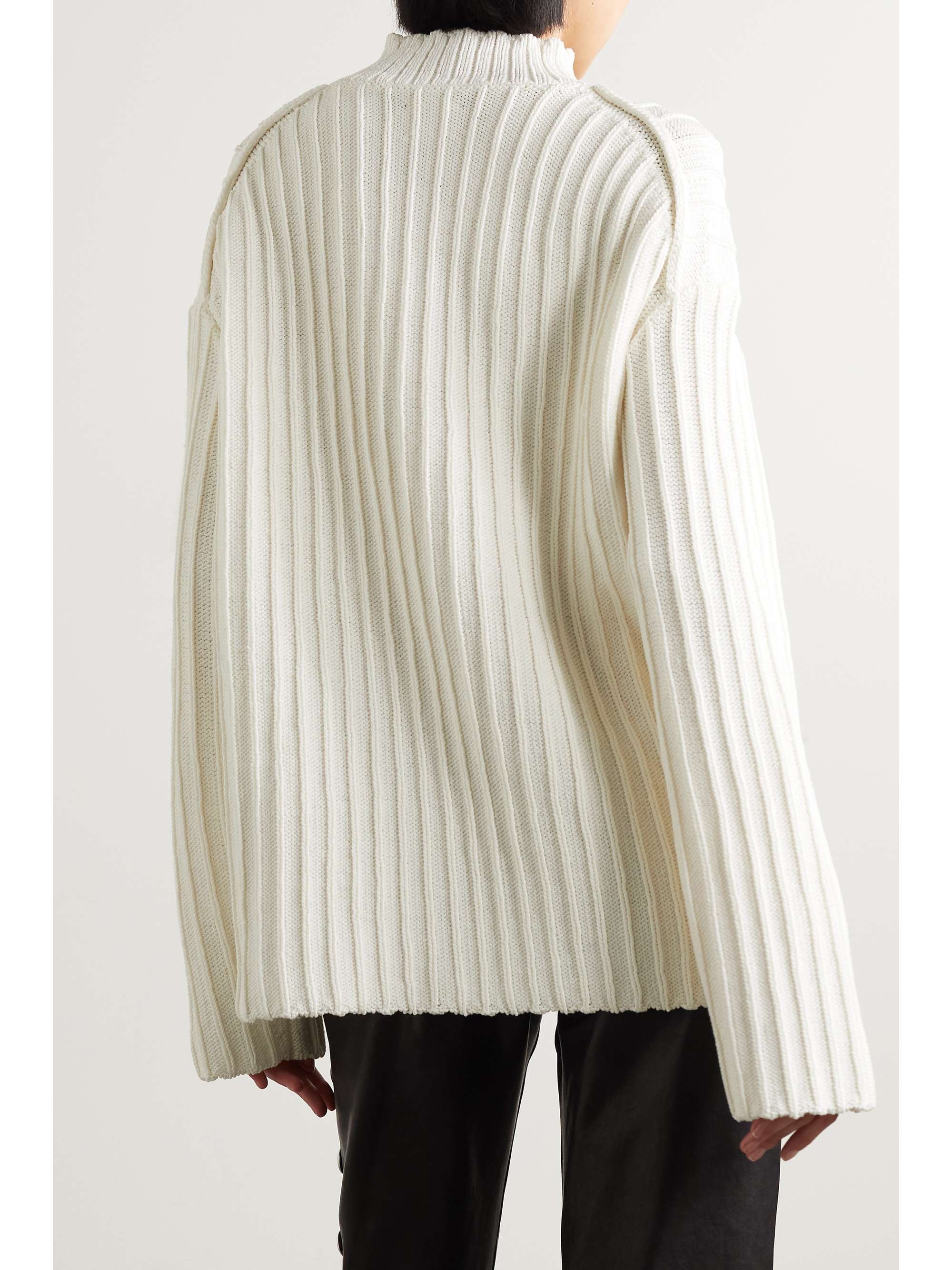 KHAITE Kat ribbed cotton-blend sweater