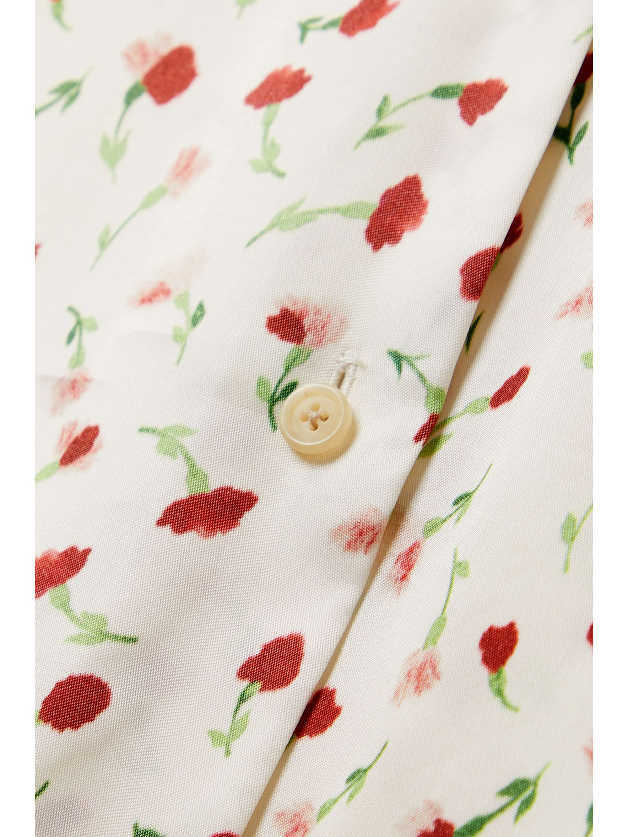 KHAITE Argo floral-print satin shirt