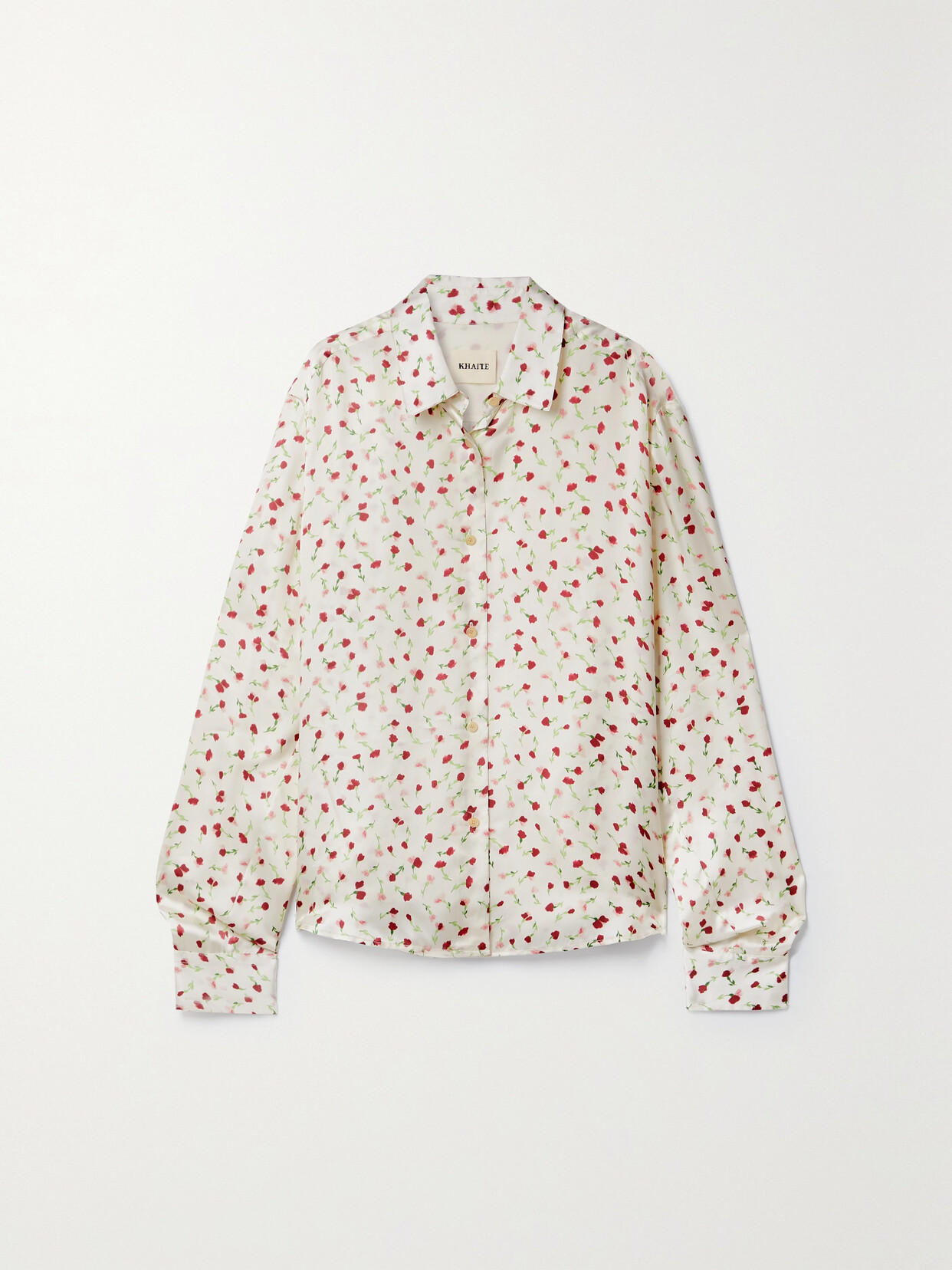 Khaite - Argo Floral-print Satin Shirt - White