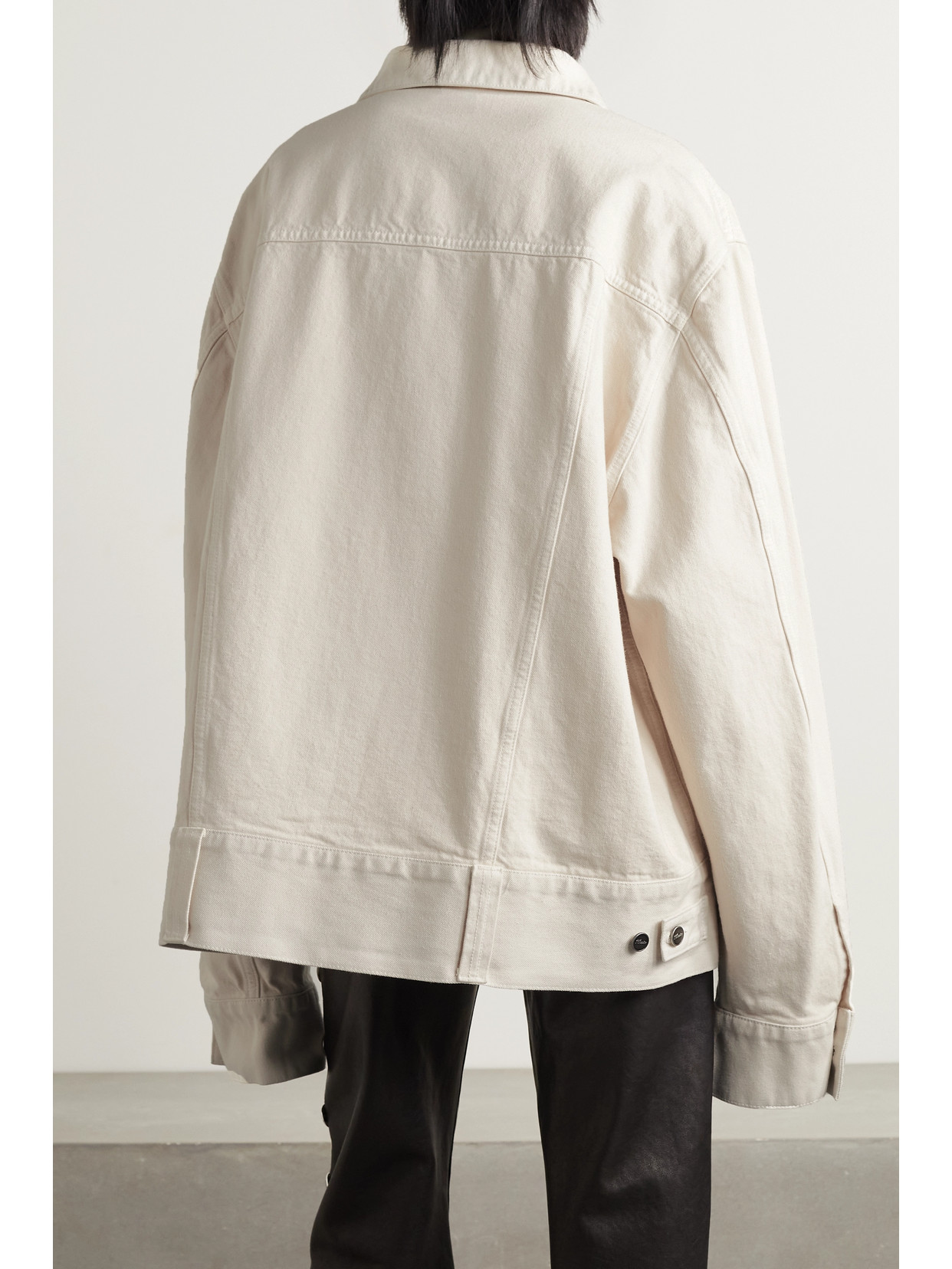 Khaite Neutral Grizzo Denim Jacket In Ivory