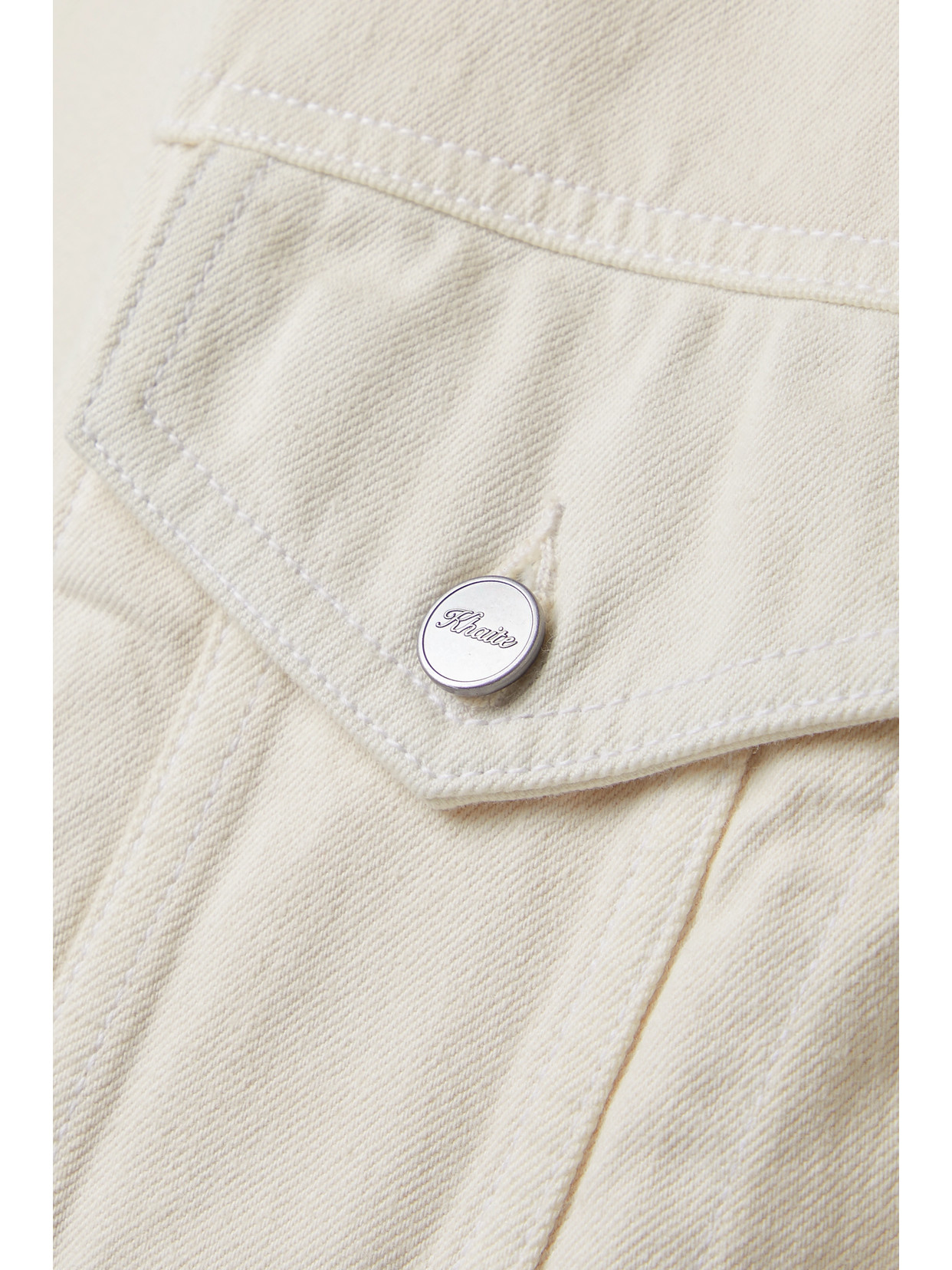 Khaite Neutral Grizzo Denim Jacket In Ivory