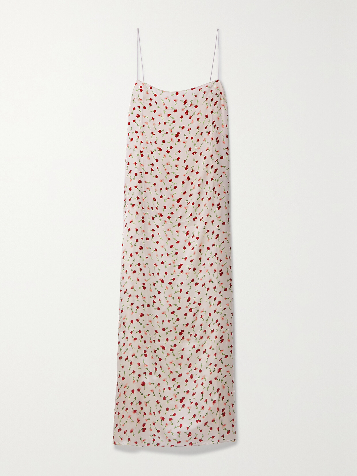 Khaite - Sicily Floral-print Satin Midi Dress - Off-white