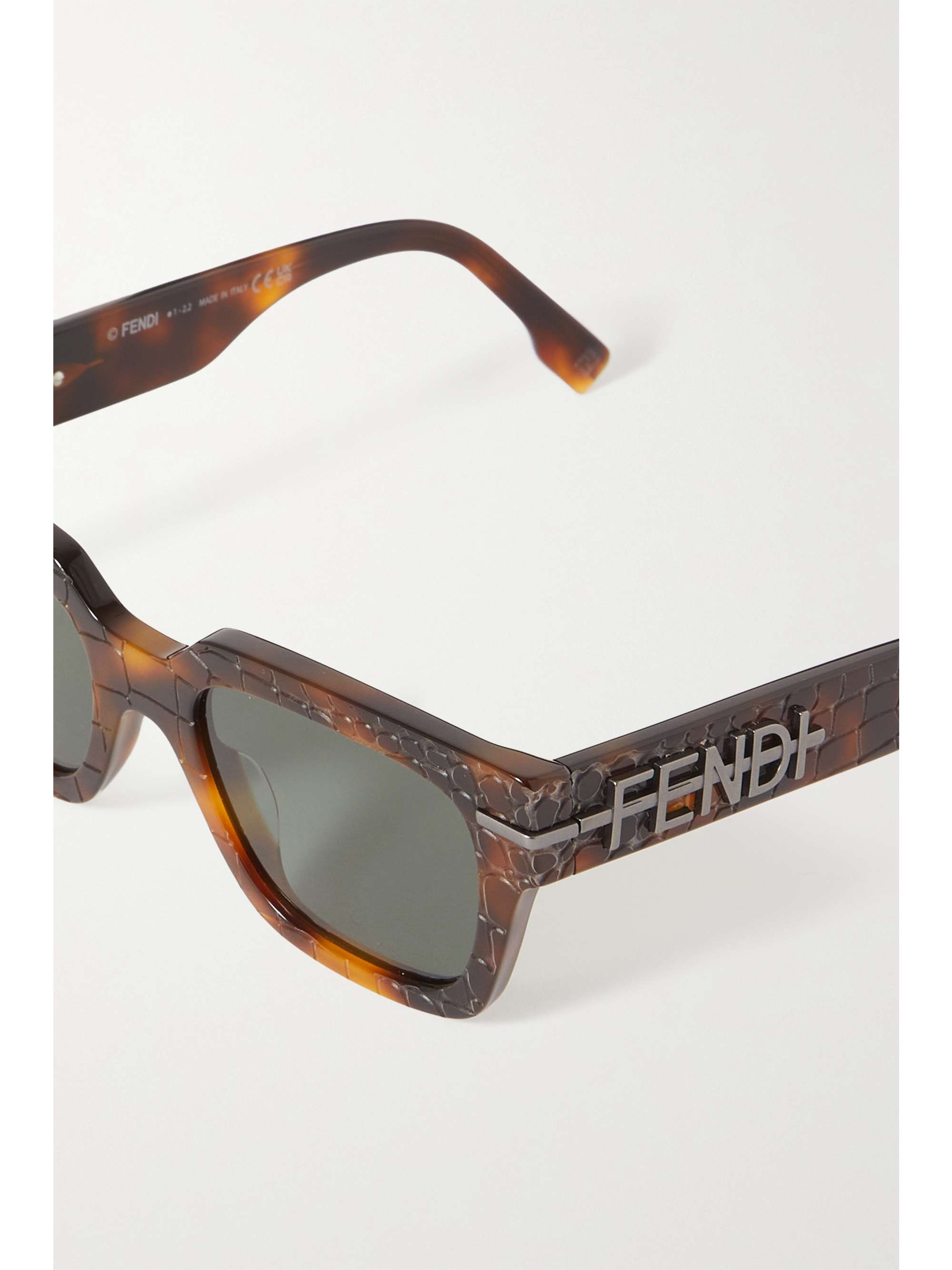 FENDI EYEWEAR Fendigraphy square-frame tortoiseshell acetate sunglasses
