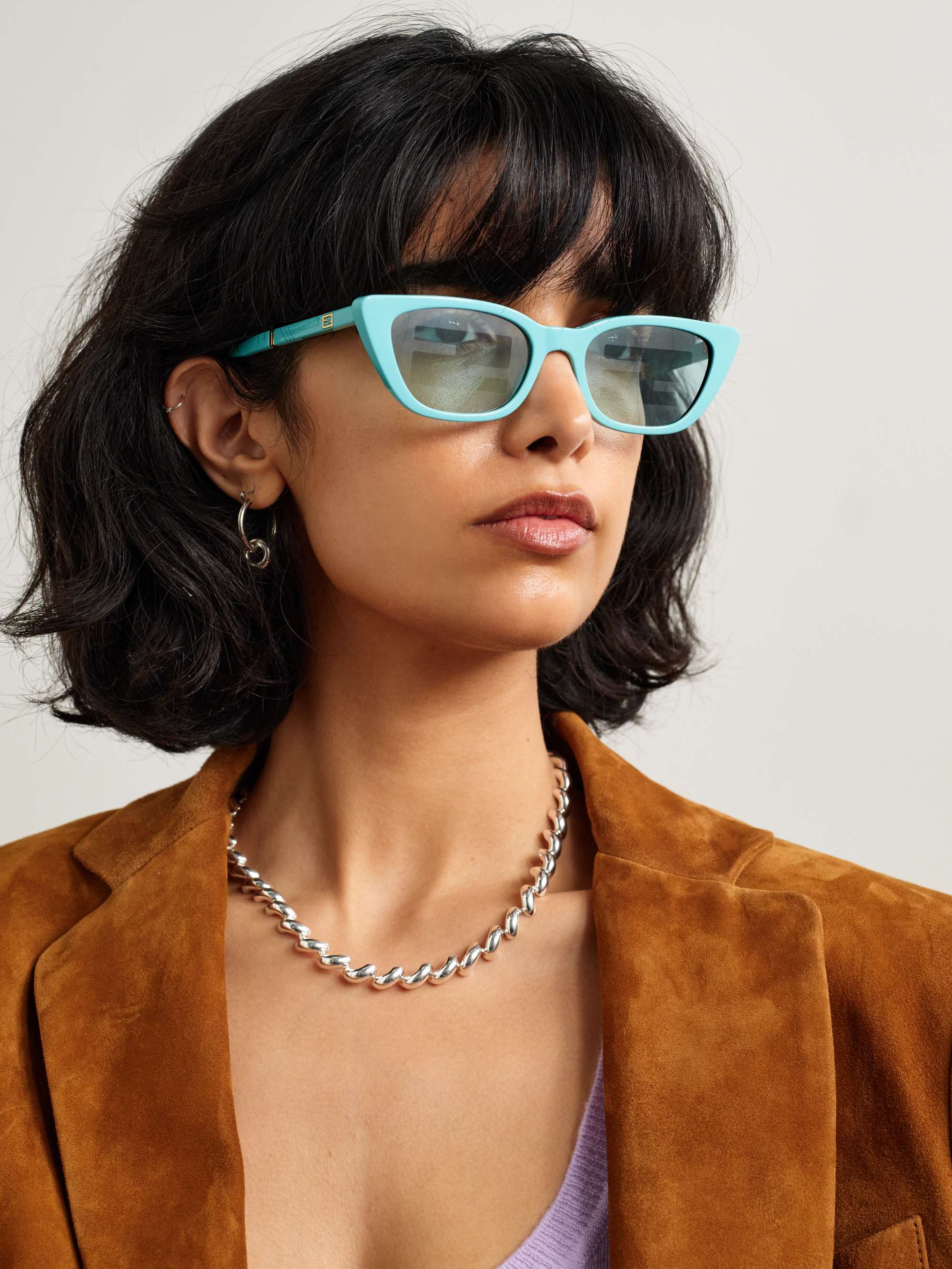 FENDI EYEWEAR Baguette cat-eye acetate sunglasses