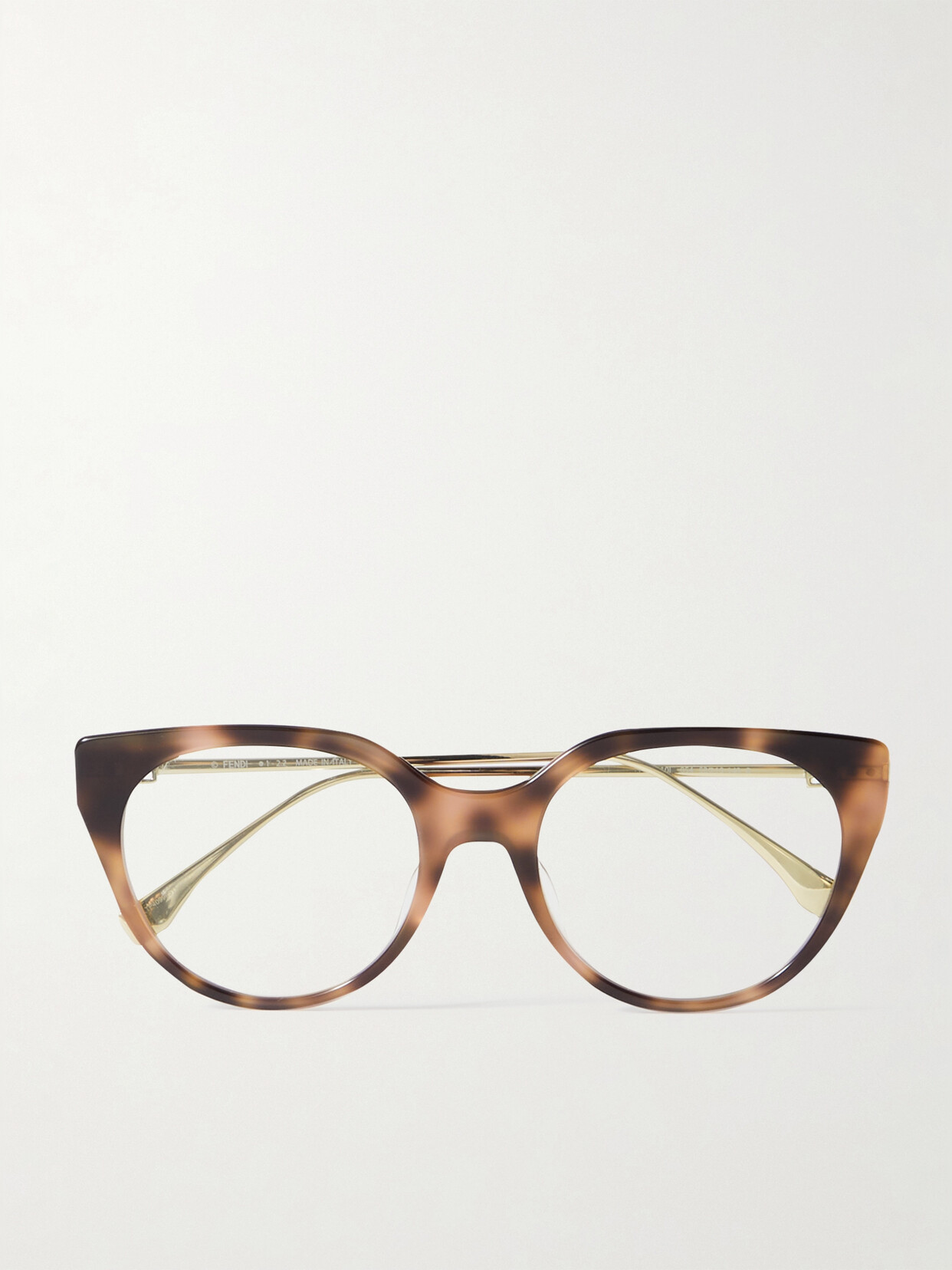 Fendi Cat-eye Tortoiseshell Acetate And Gold-tone Optical Glasses