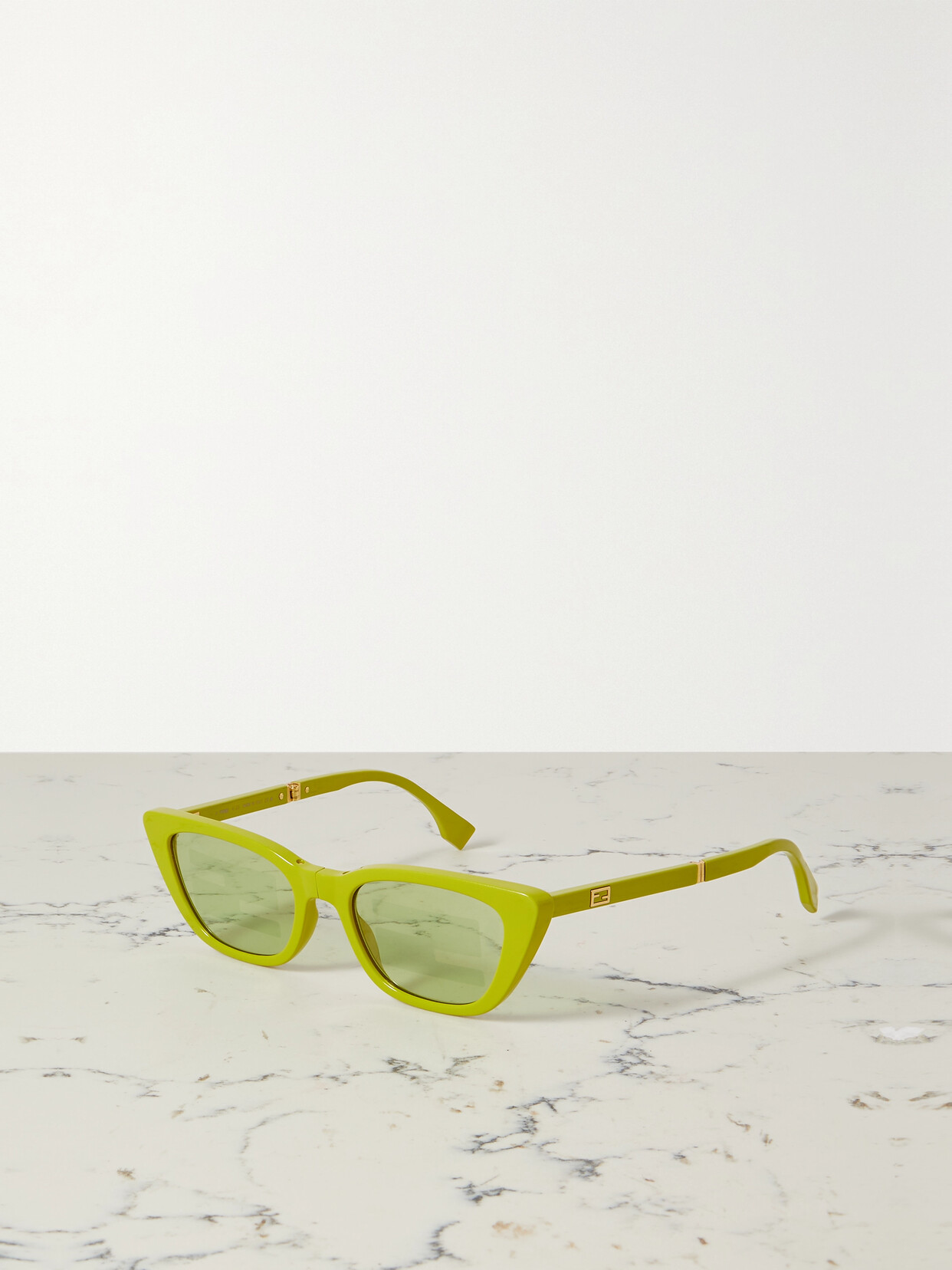 Fendi - Baguette Cat-eye Acetate Sunglasses - Green