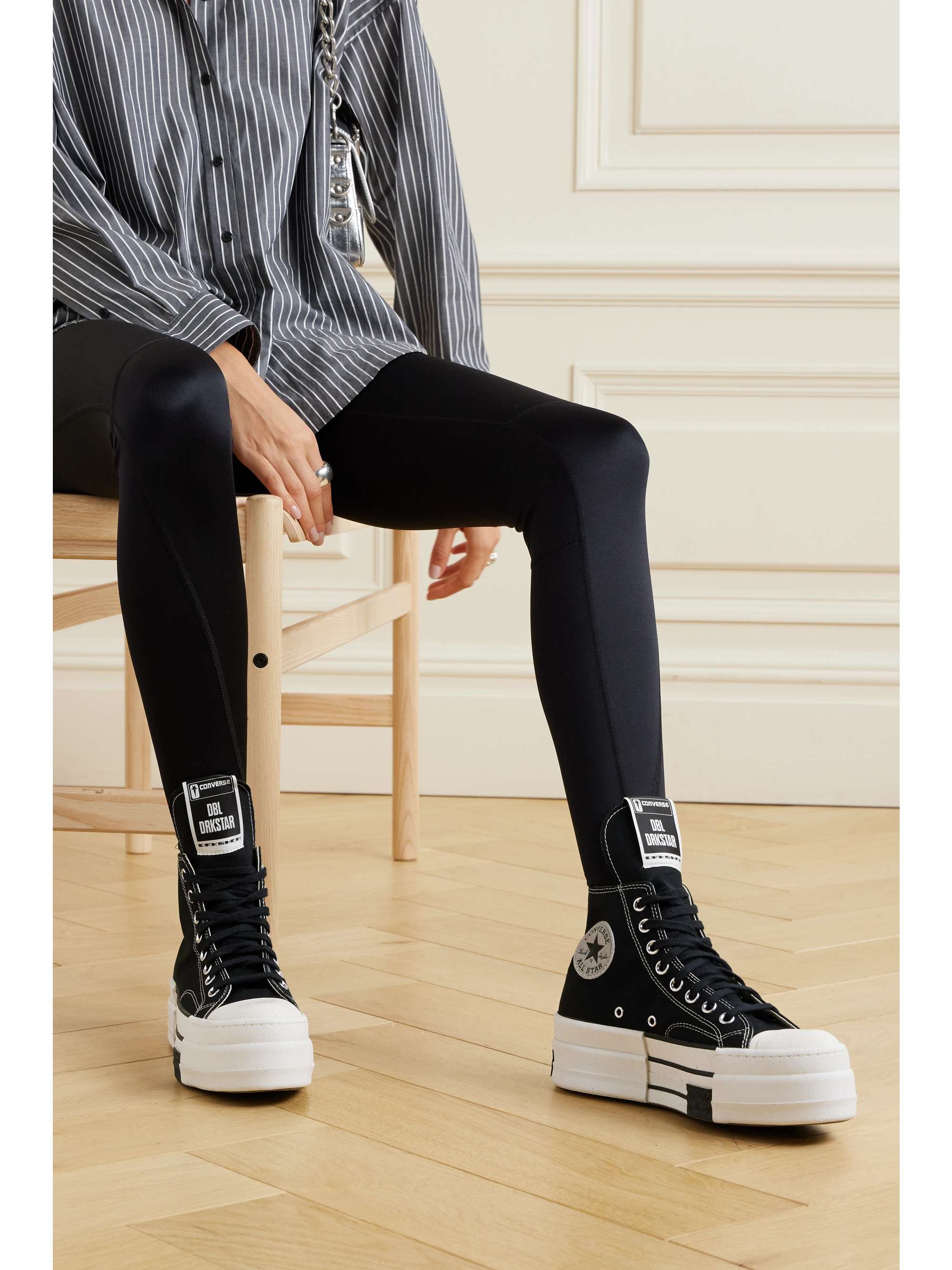 RICK OWENS + Converse + DRKSHDW TURBODRK Chuck 70 canvas high-top platform  sneakers