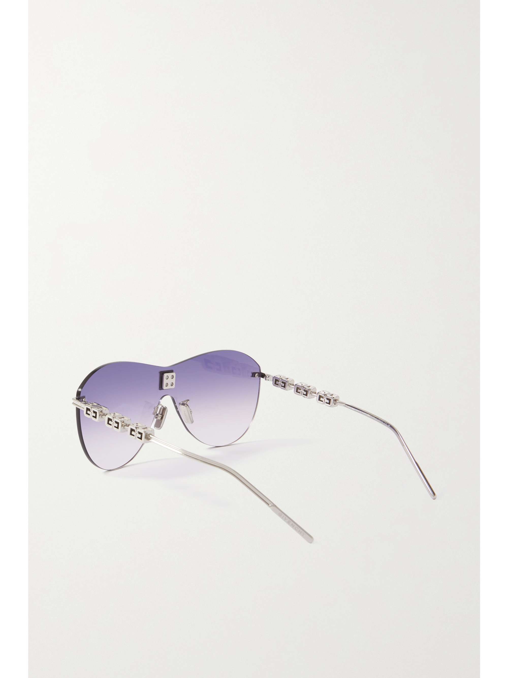 GIVENCHY EYEWEAR Lunettes de soleil aviateur en métal argenté 4Gem