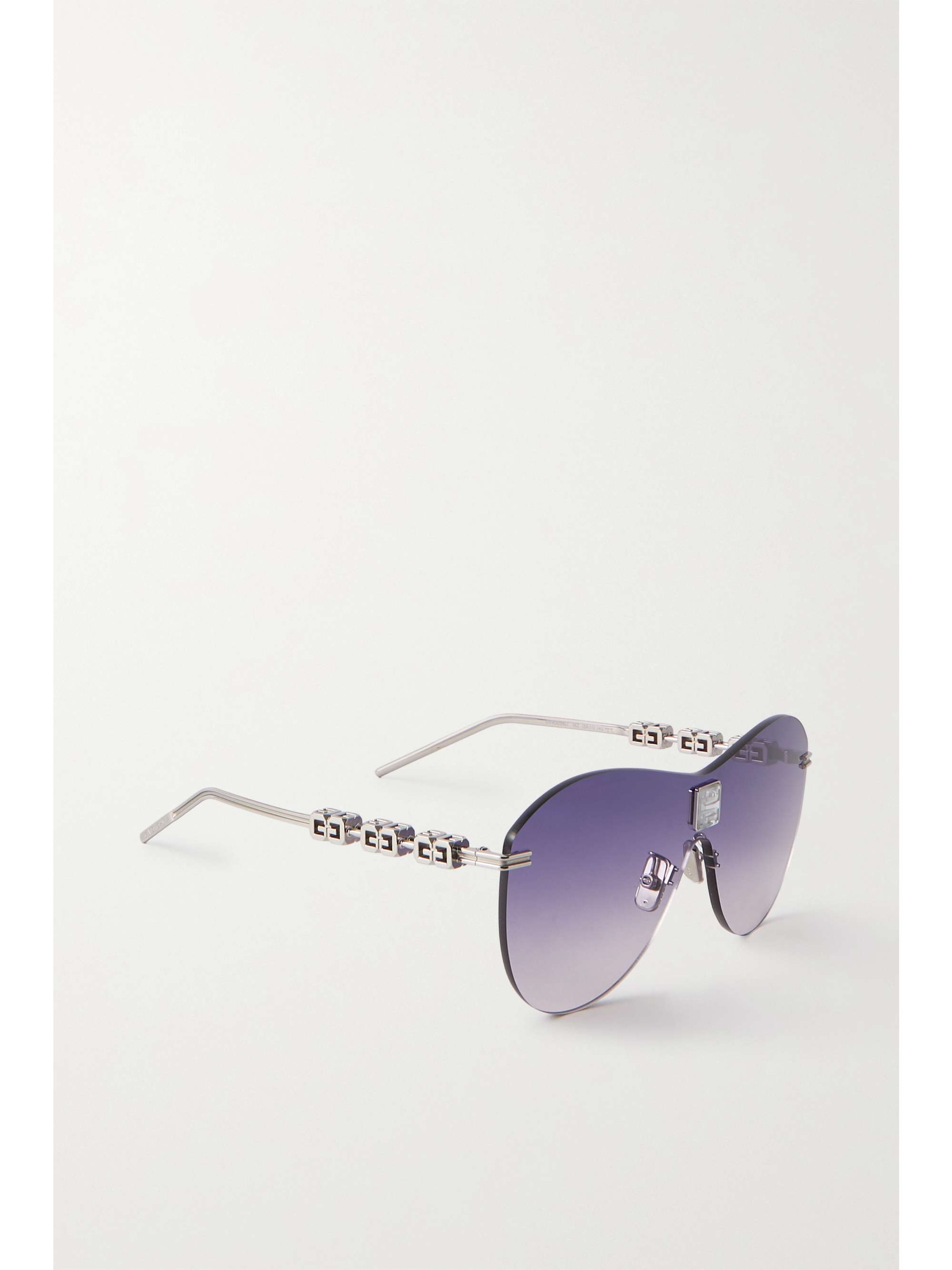 GIVENCHY EYEWEAR Lunettes de soleil aviateur en métal argenté 4Gem